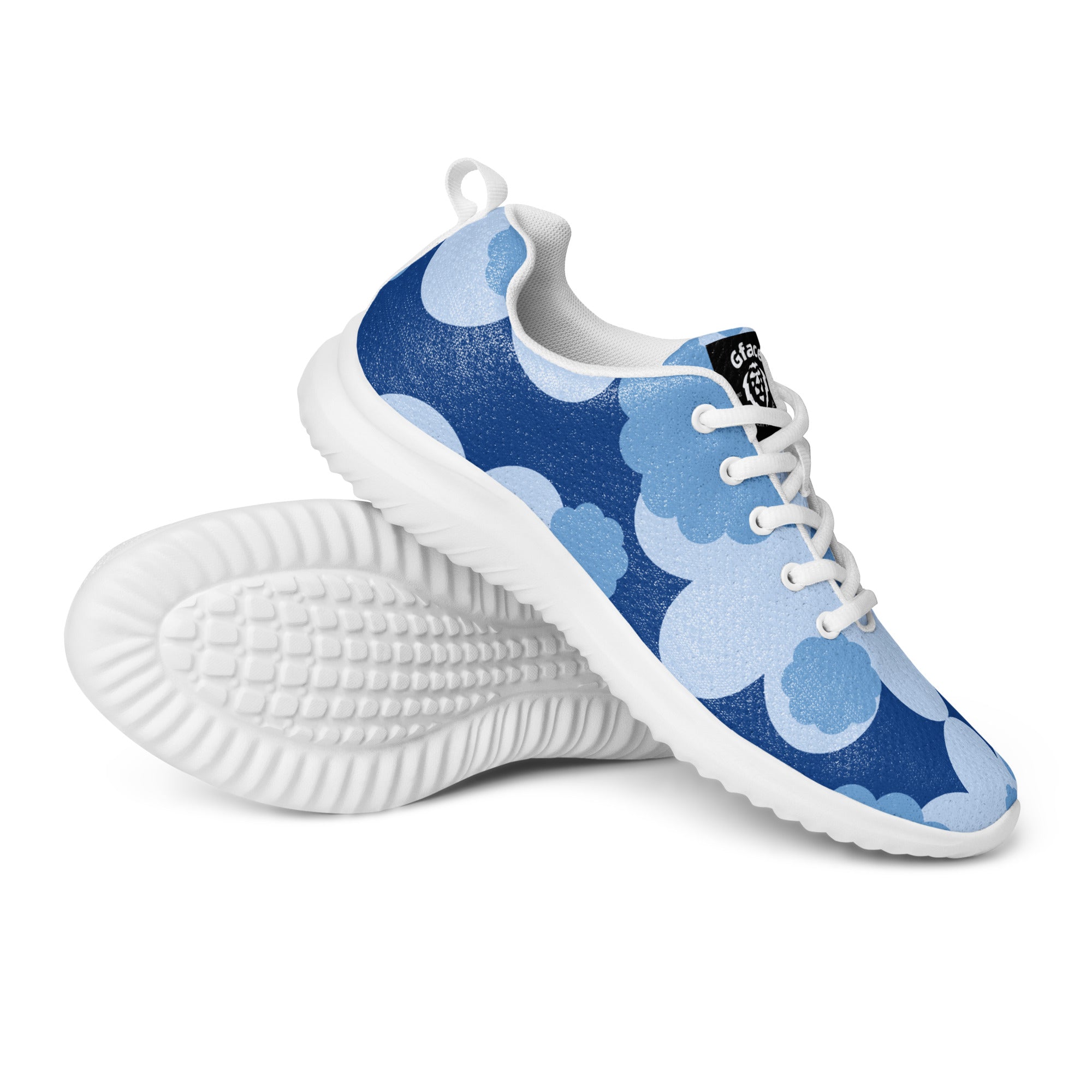 Women’s Blue Flower Abstract GFACE Athletic Sneakers