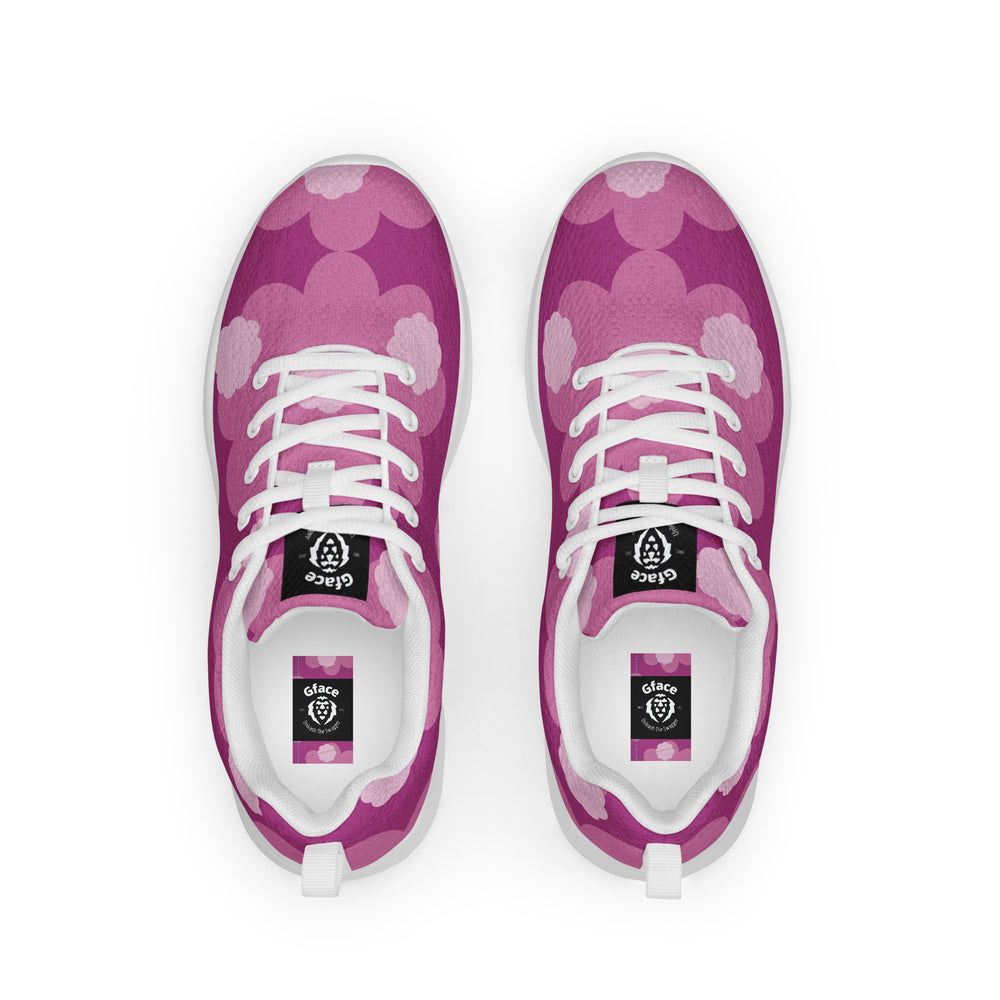 Women’s Pink Flower Abstract GFACE Athletic Sneakers