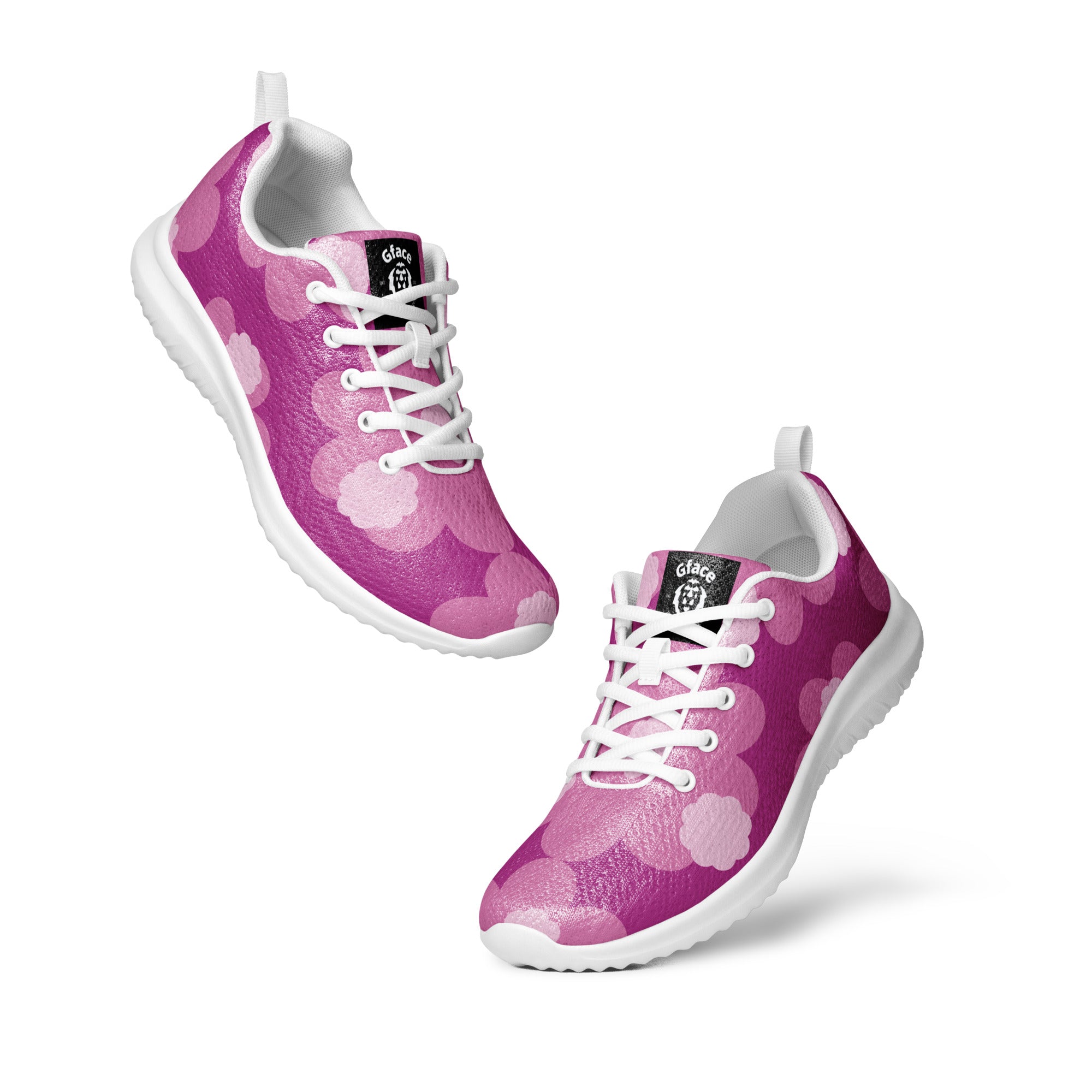 Women’s Pink Flower Abstract GFACE Athletic Sneakers