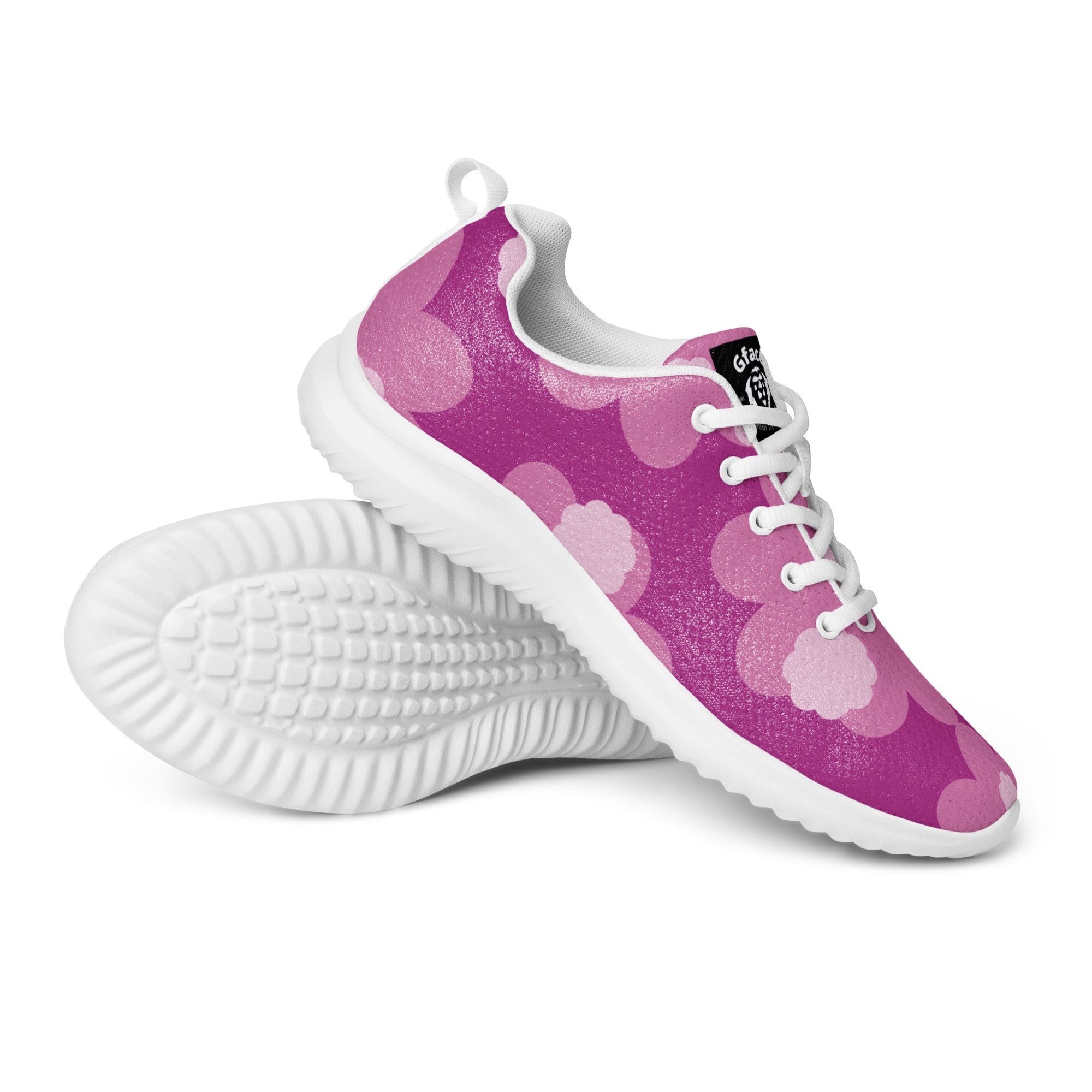 Women’s Pink Flower Abstract GFACE Athletic Sneakers