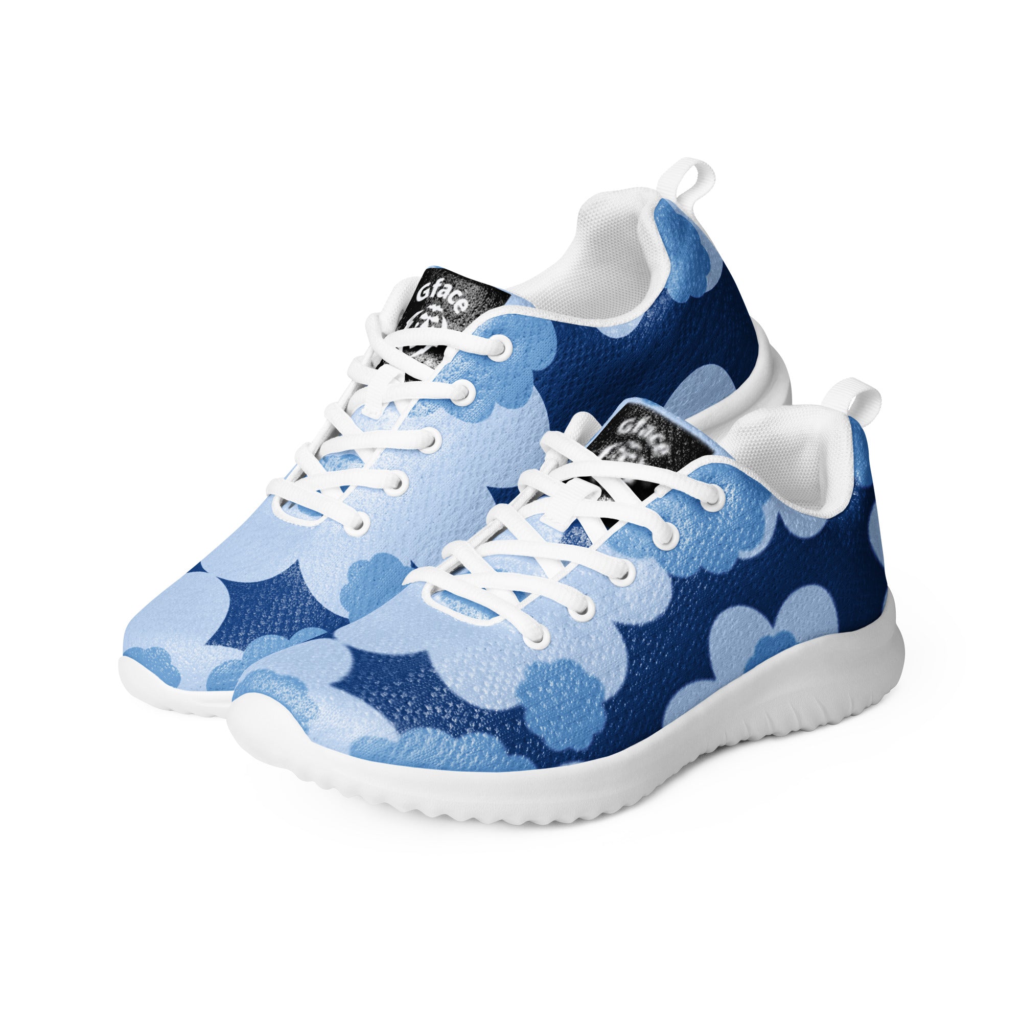 Women’s Blue Flower Abstract GFACE Athletic Sneakers