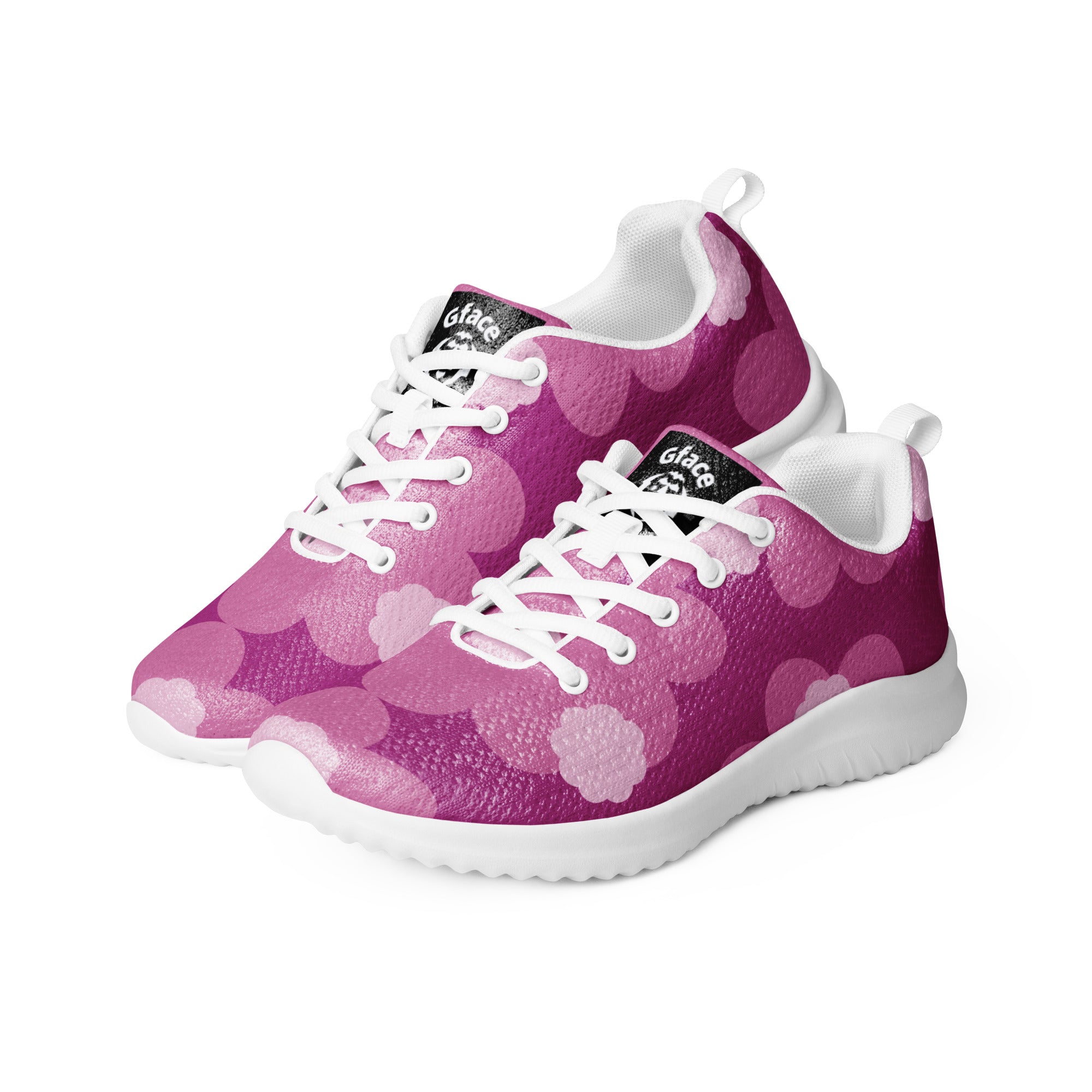 Women’s Pink Flower Abstract GFACE Athletic Sneakers