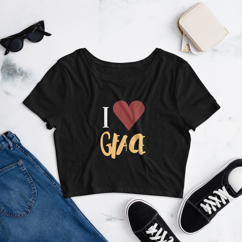 I ❤️ Gface Women’s Black Crop Tee