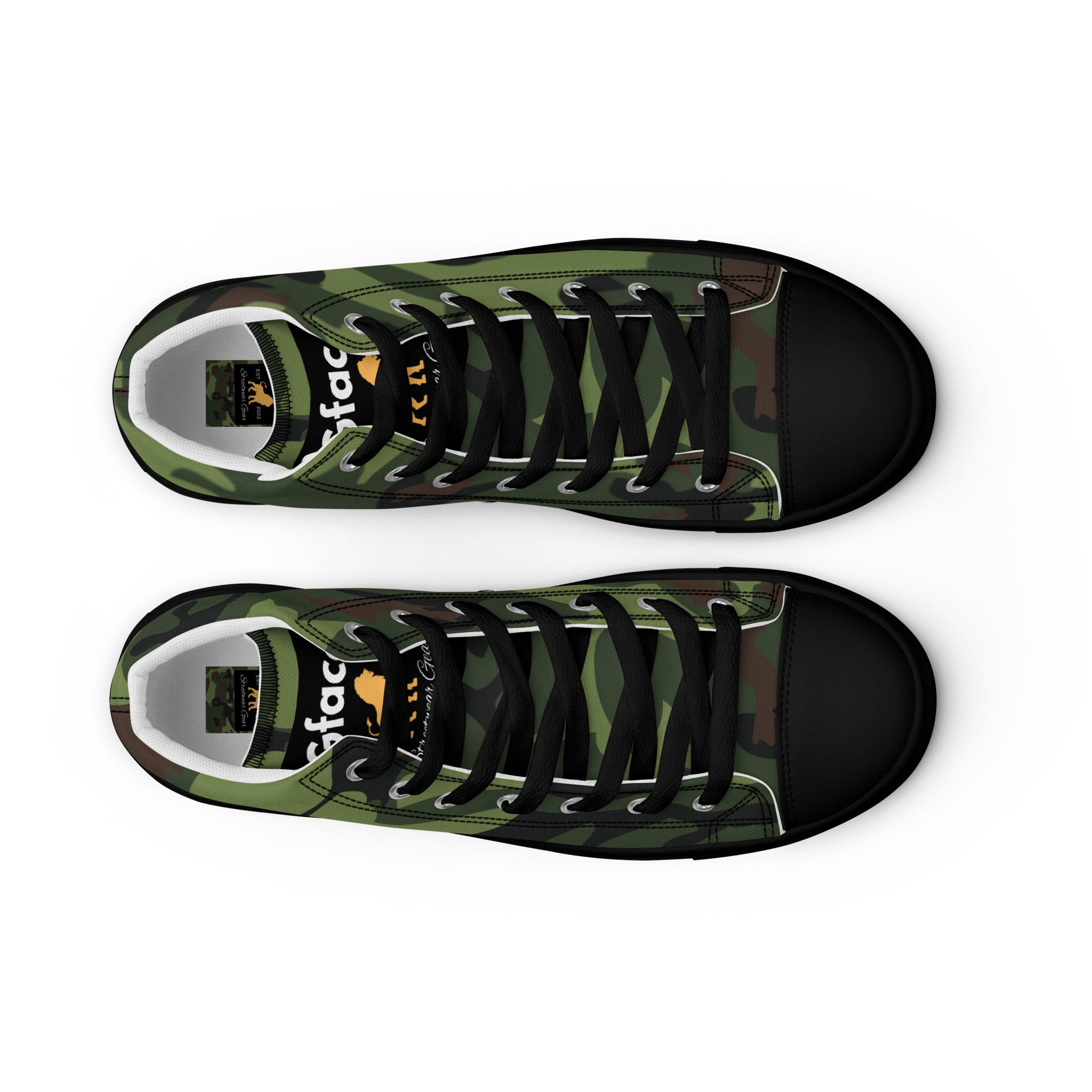 Gface Women's Green Camo-Incognito high top canvas shoes