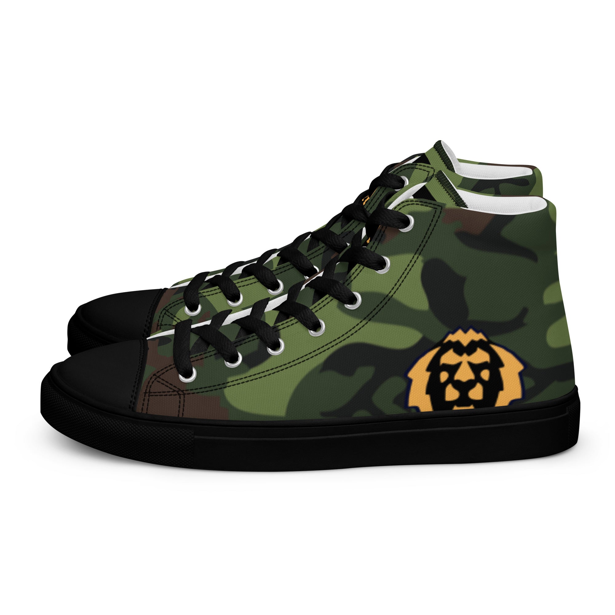 Gface Women's Green Camo-Incognito high top canvas shoes