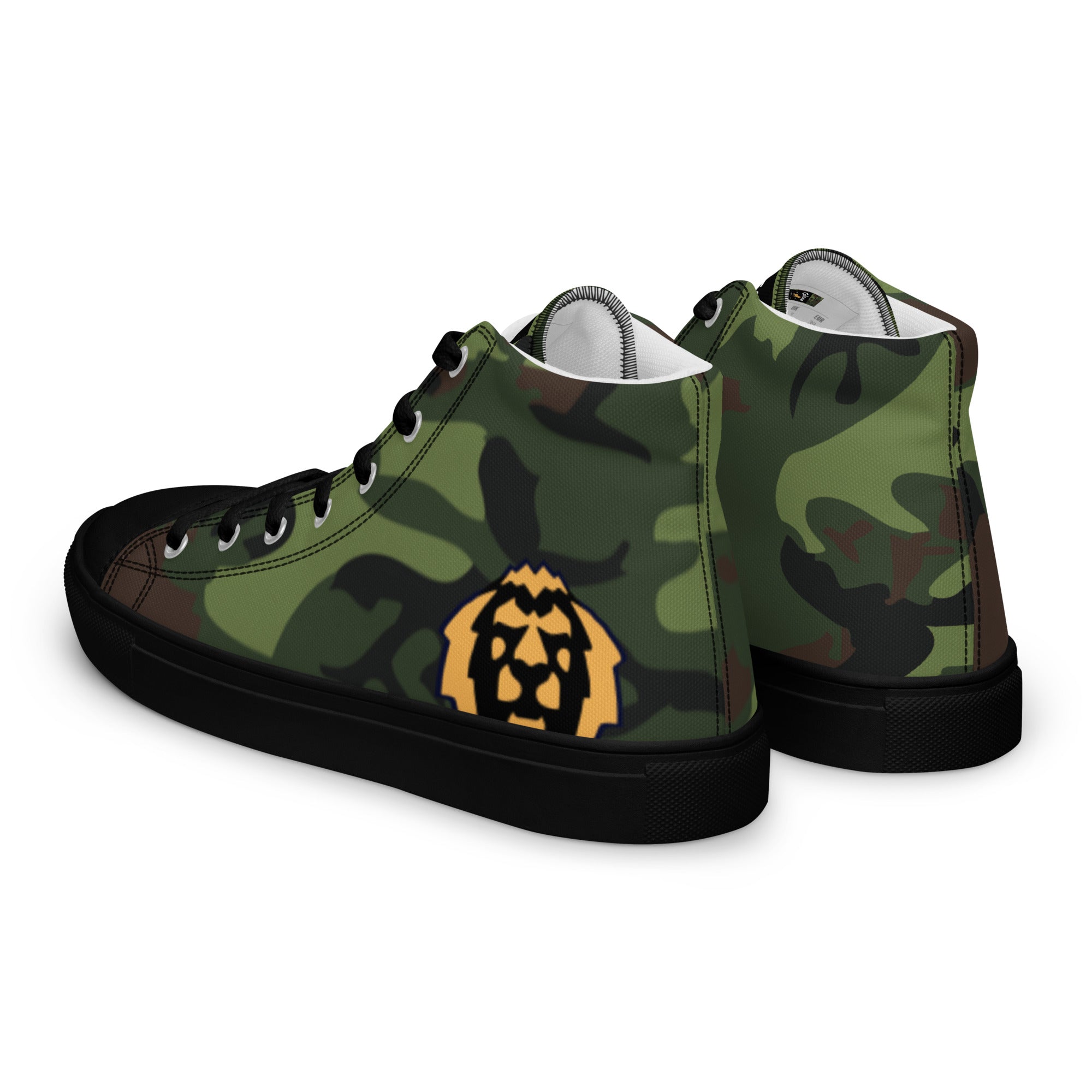 Gface Women's Green Camo-Incognito high top canvas shoes