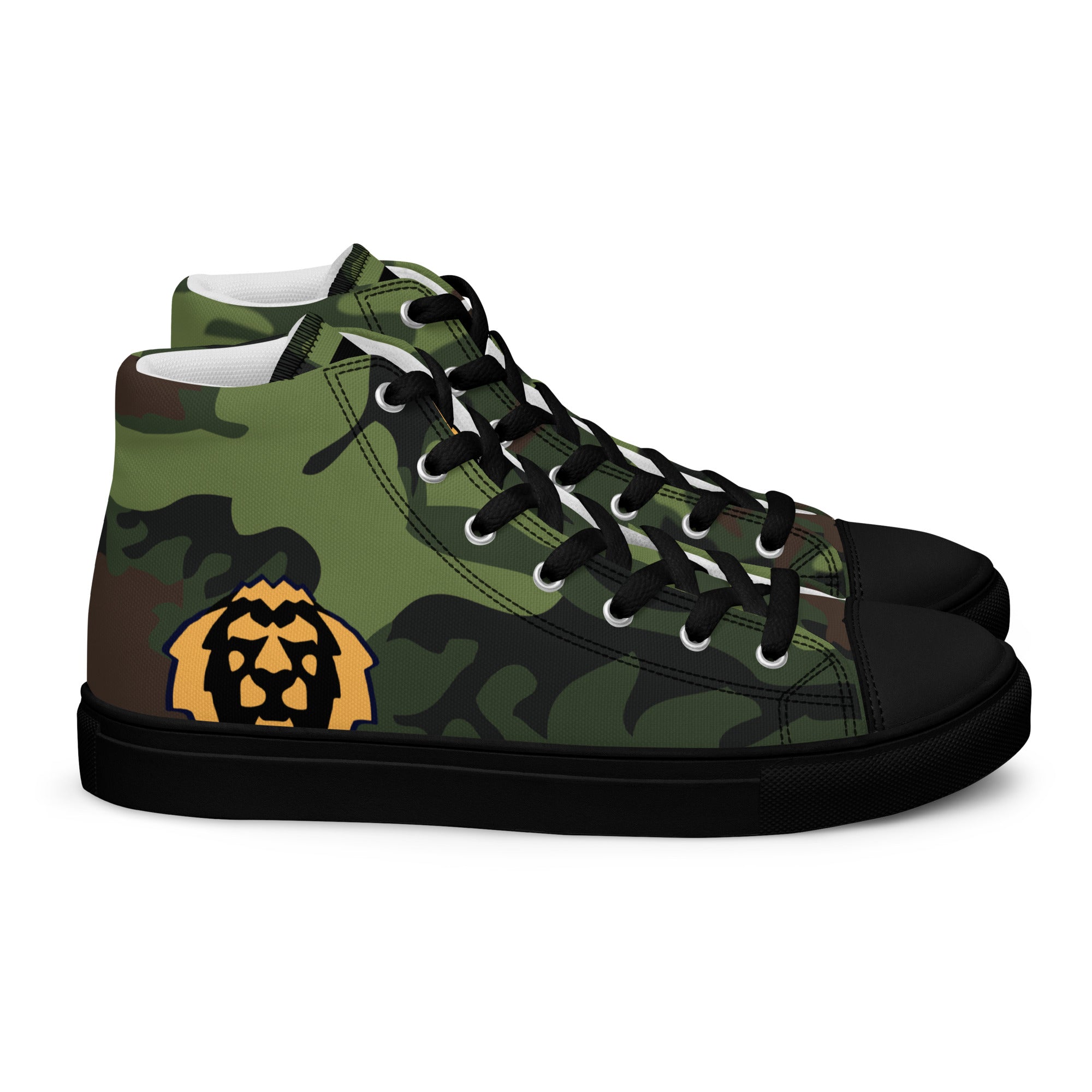 Gface Women's Green Camo-Incognito high top canvas shoes