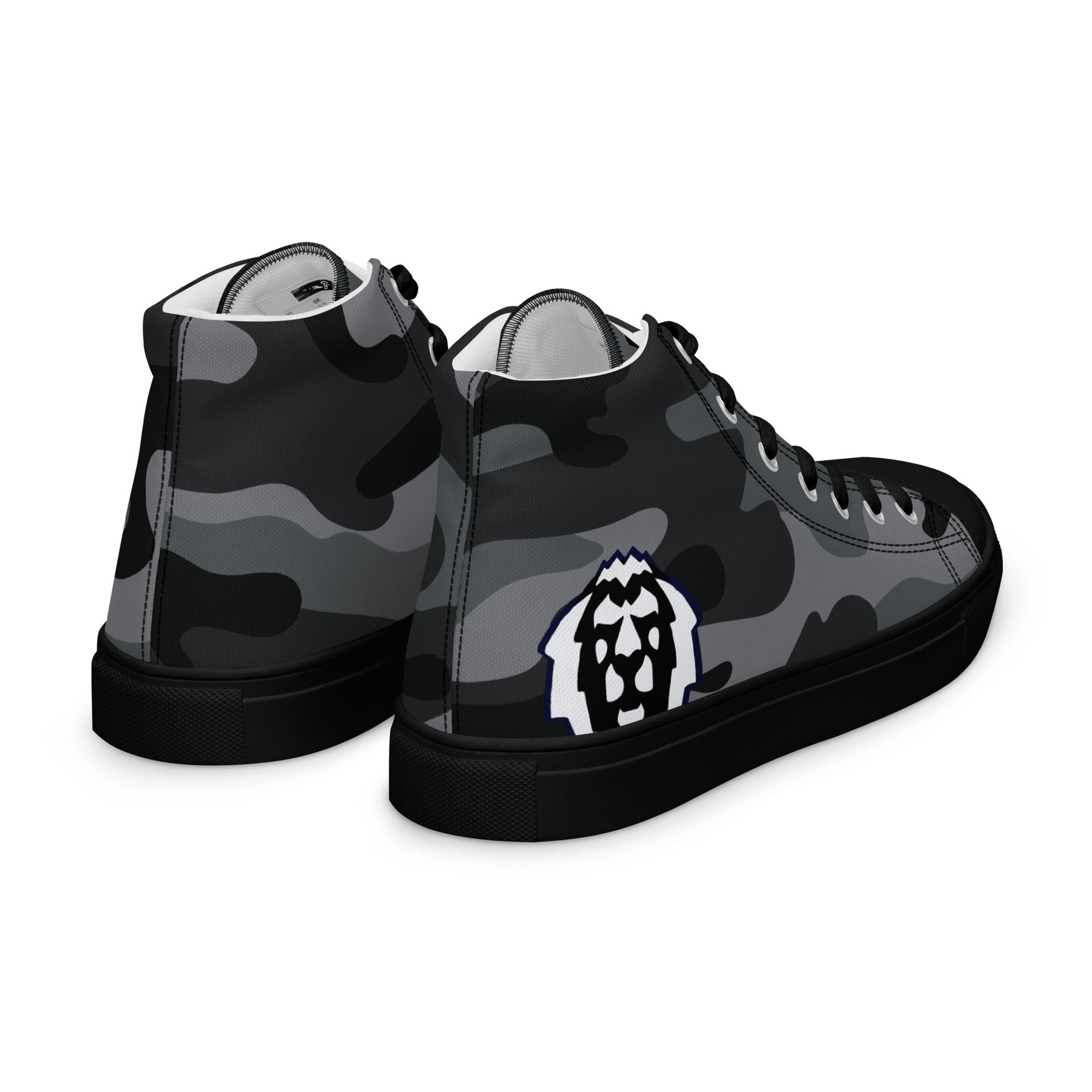 Gface Women's black Camo-Incognito high top canvas Kicks