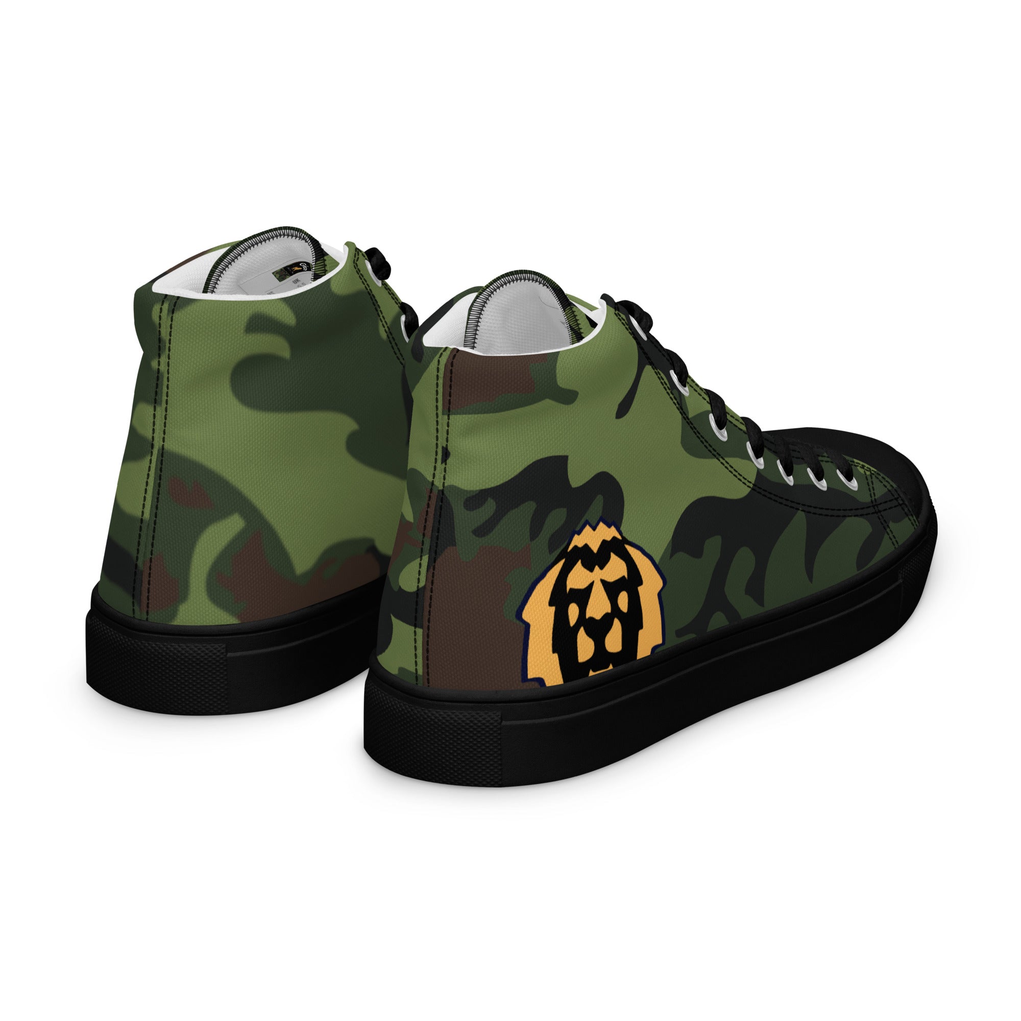 Gface Women's Green Camo-Incognito high top canvas shoes