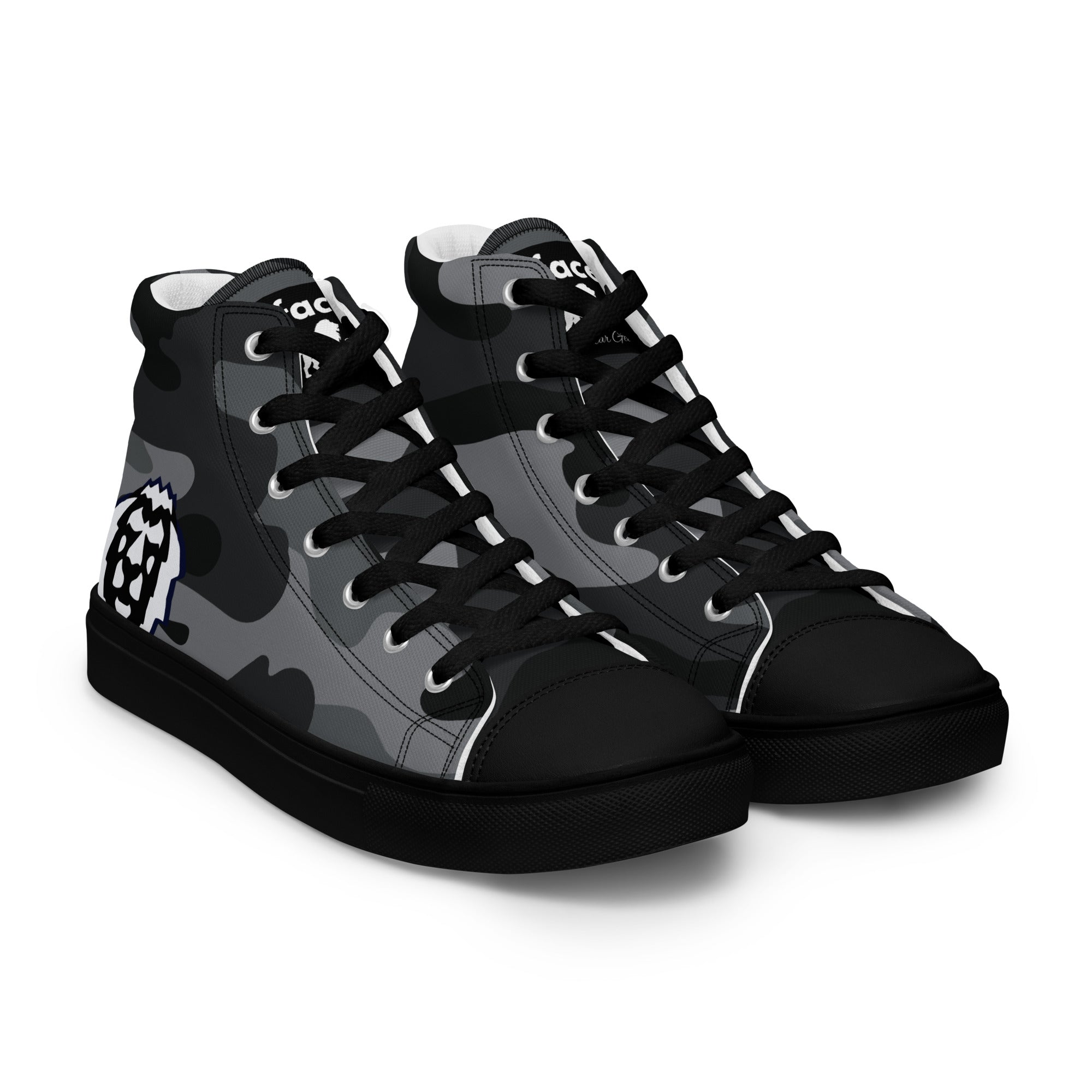 Gface Women's black Camo-Incognito high top canvas Kicks