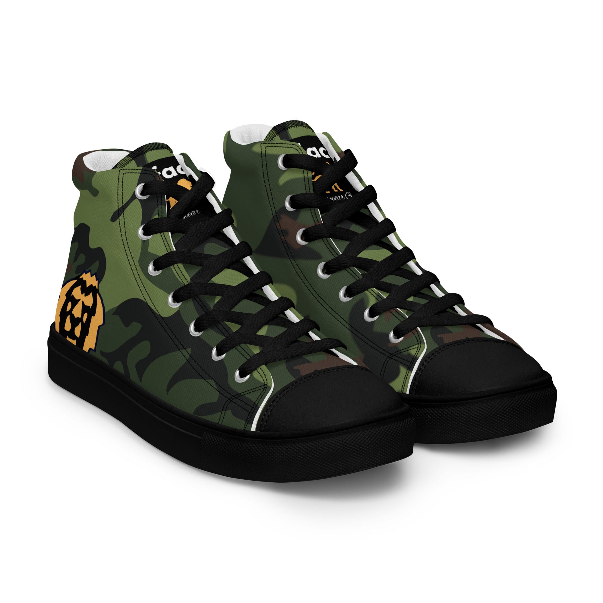 Gface Women's Green Camo-Incognito high top canvas shoes