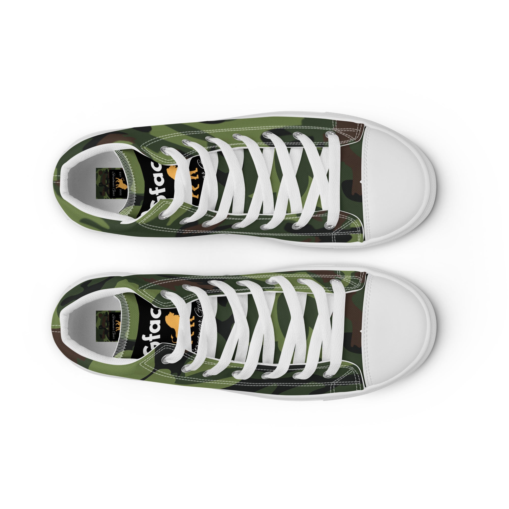 Gface Women's Green Camo-Incognito high top canvas shoes