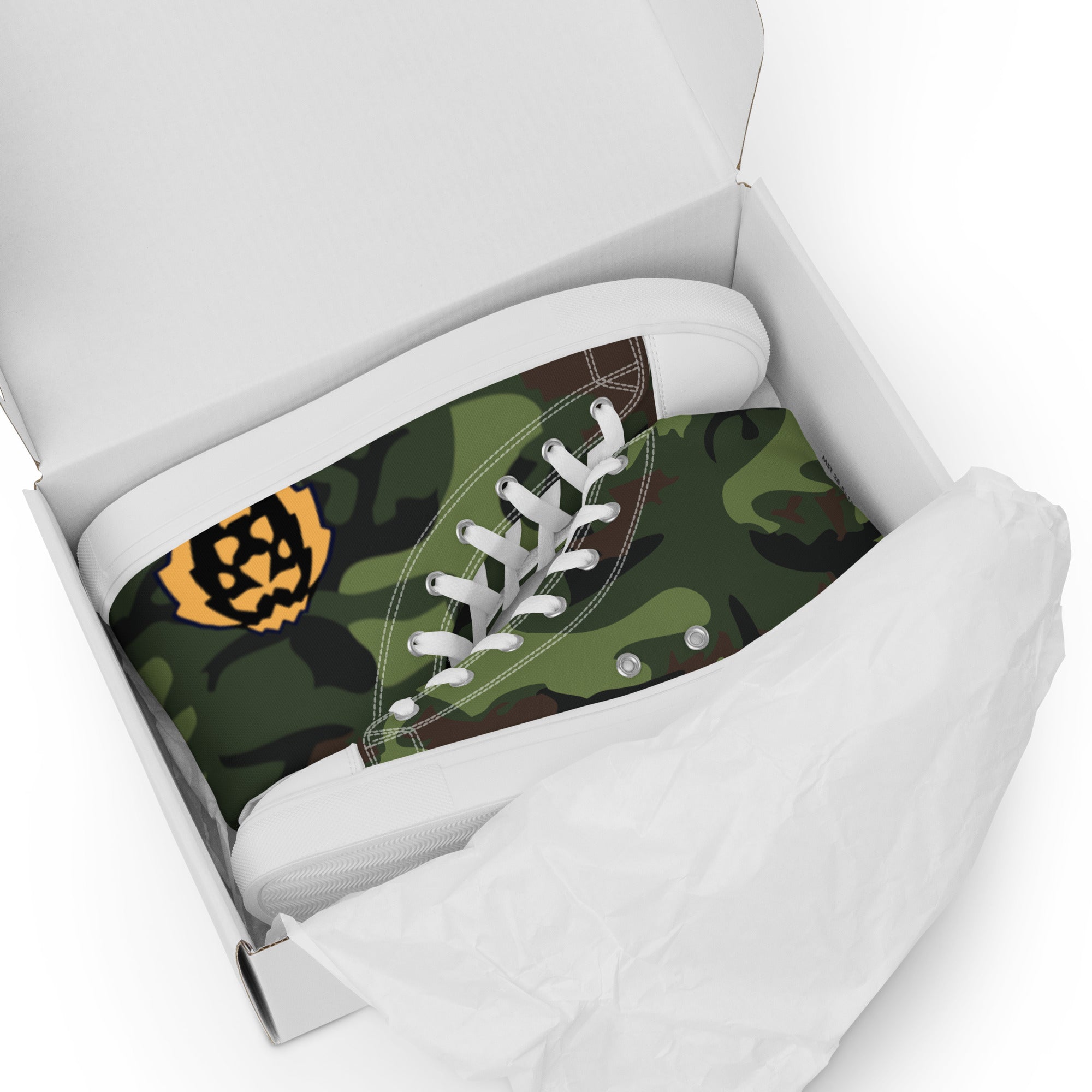 Gface Women's Green Camo-Incognito high top canvas shoes