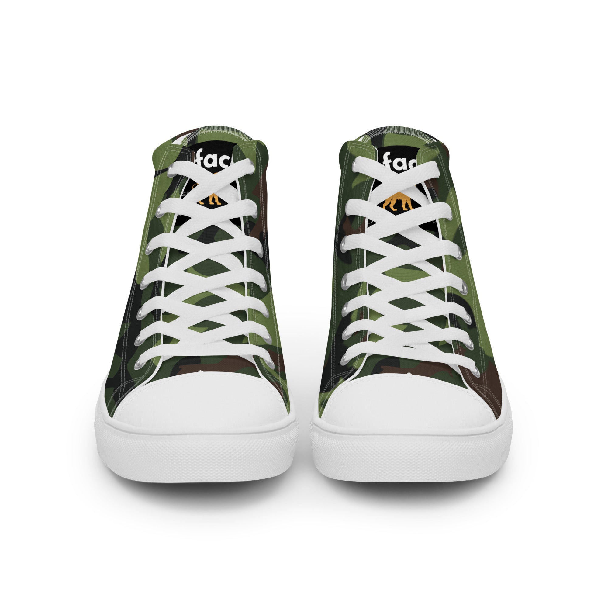 Gface Women's Green Camo-Incognito high top canvas shoes