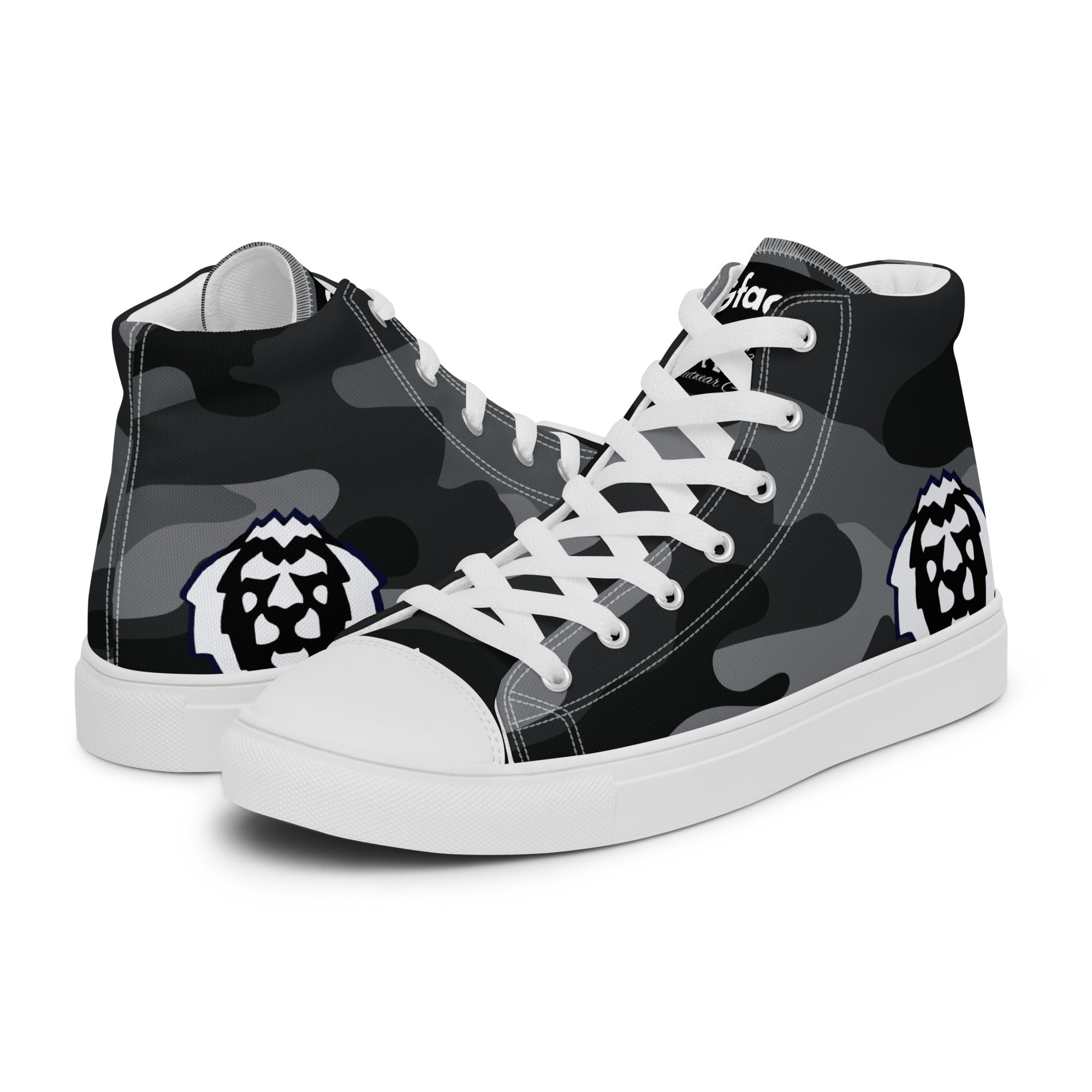 Gface Women's black Camo-Incognito high top canvas Kicks