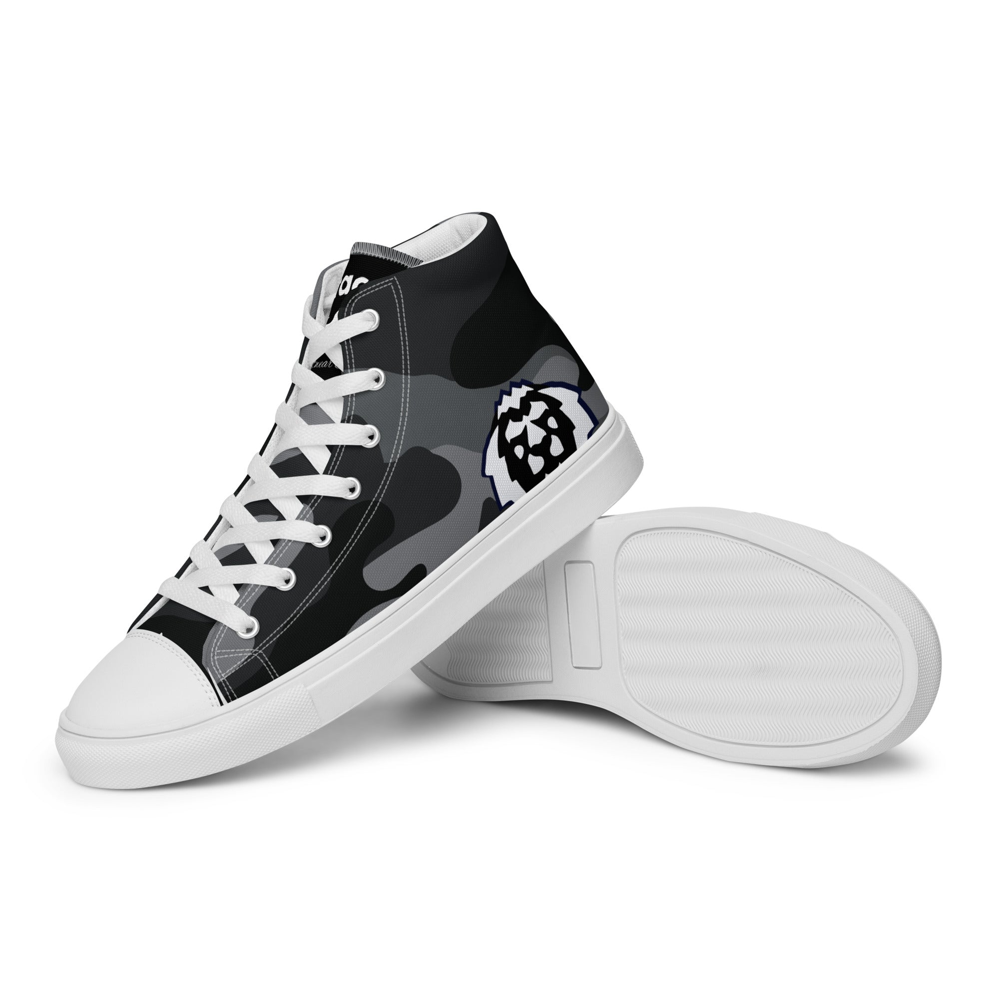 Gface Women's black Camo-Incognito high top canvas Kicks