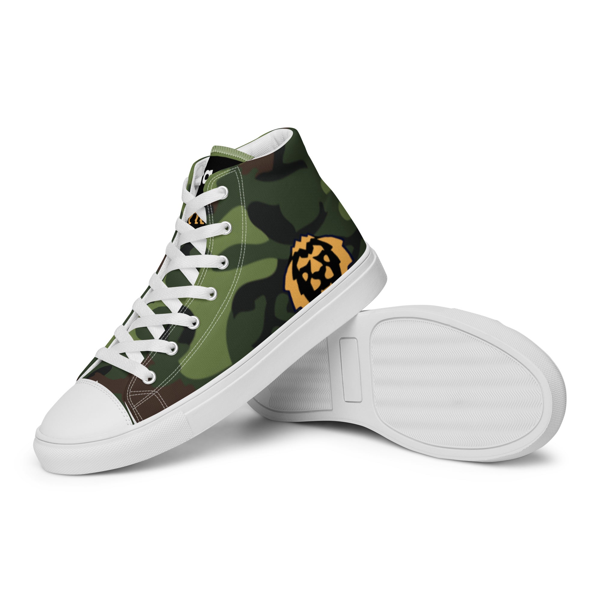 Gface Women's Green Camo-Incognito high top canvas shoes