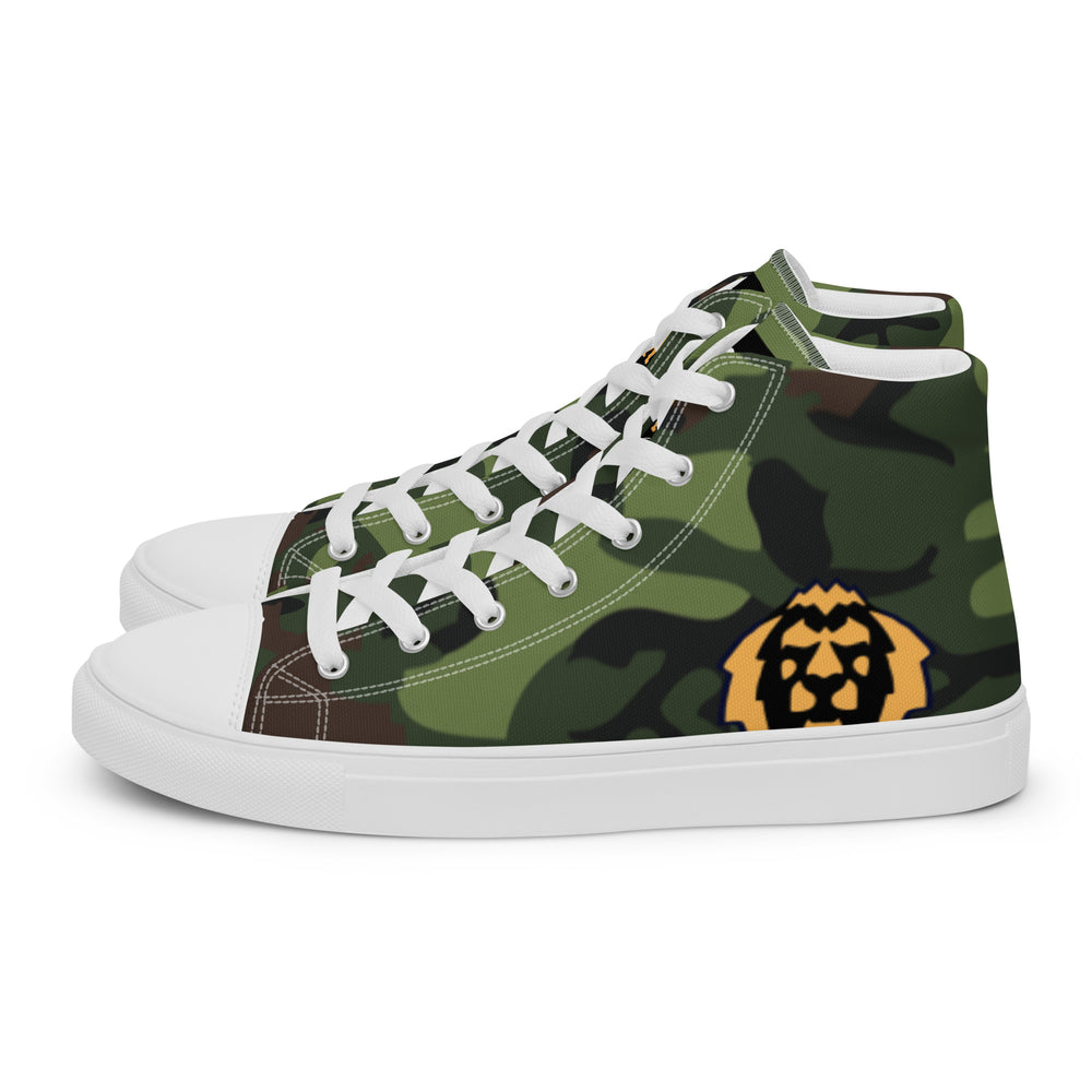 Gface Women's Green Camo-Incognito high top canvas shoes