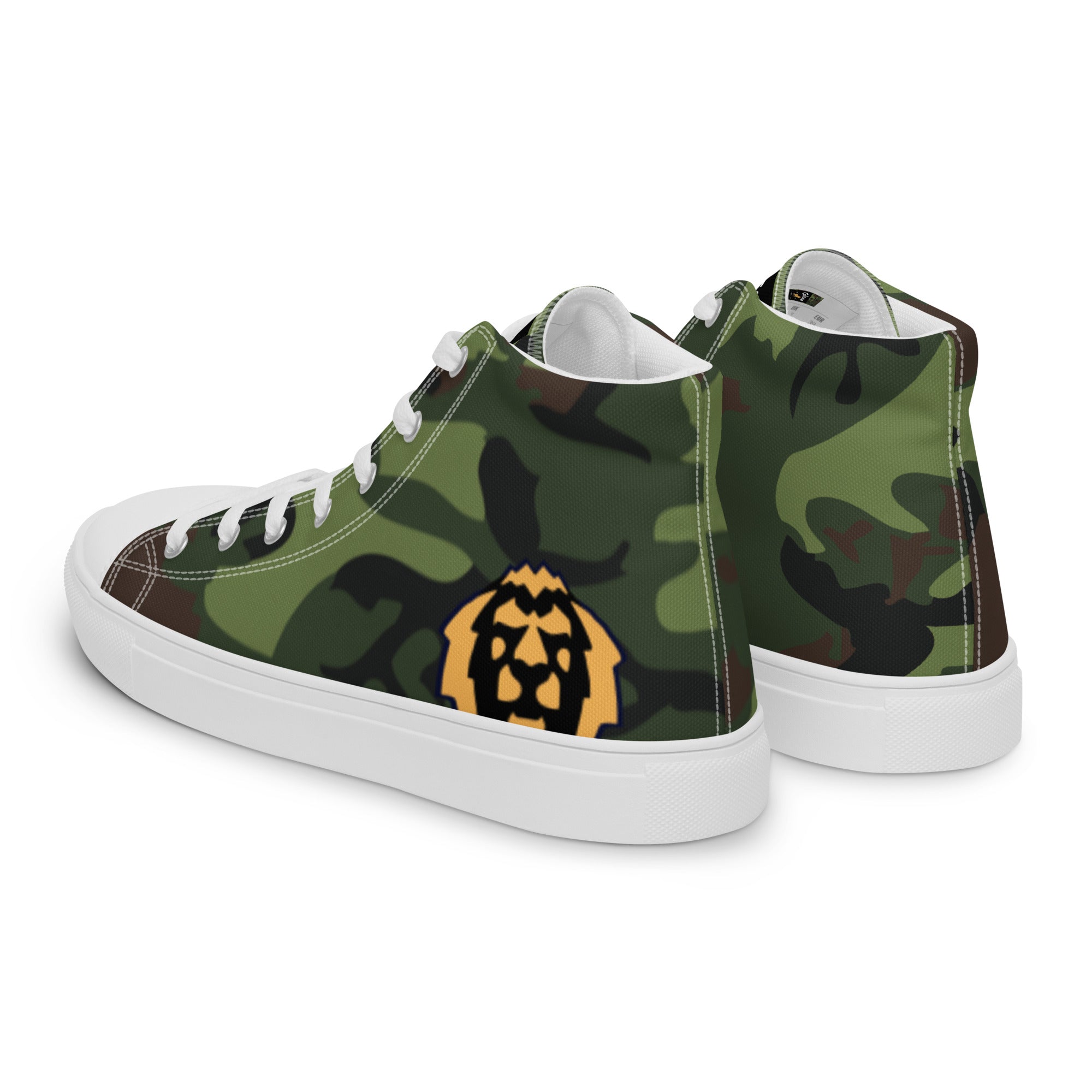 Gface Women's Green Camo-Incognito high top canvas shoes