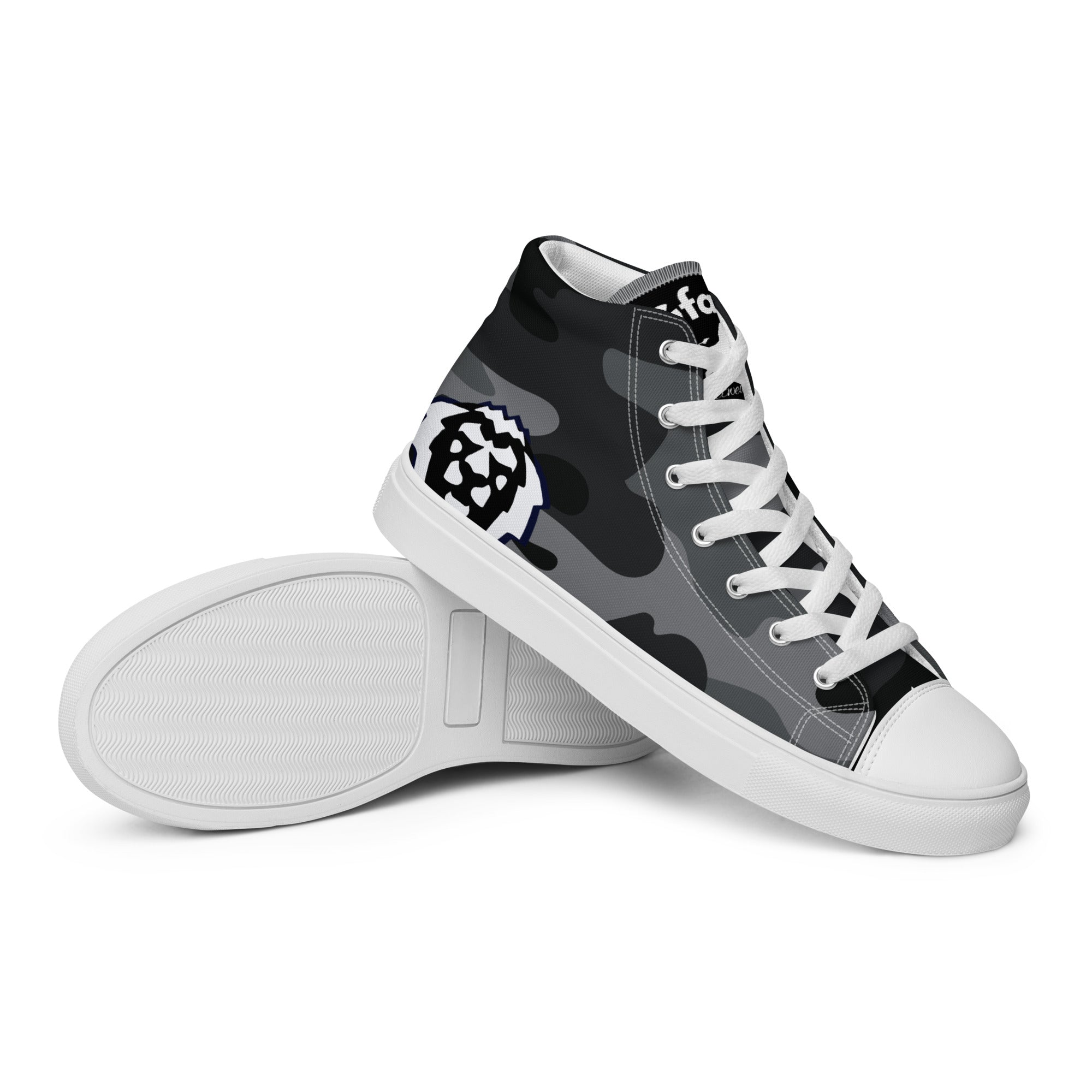 Gface Women's black Camo-Incognito high top canvas Kicks