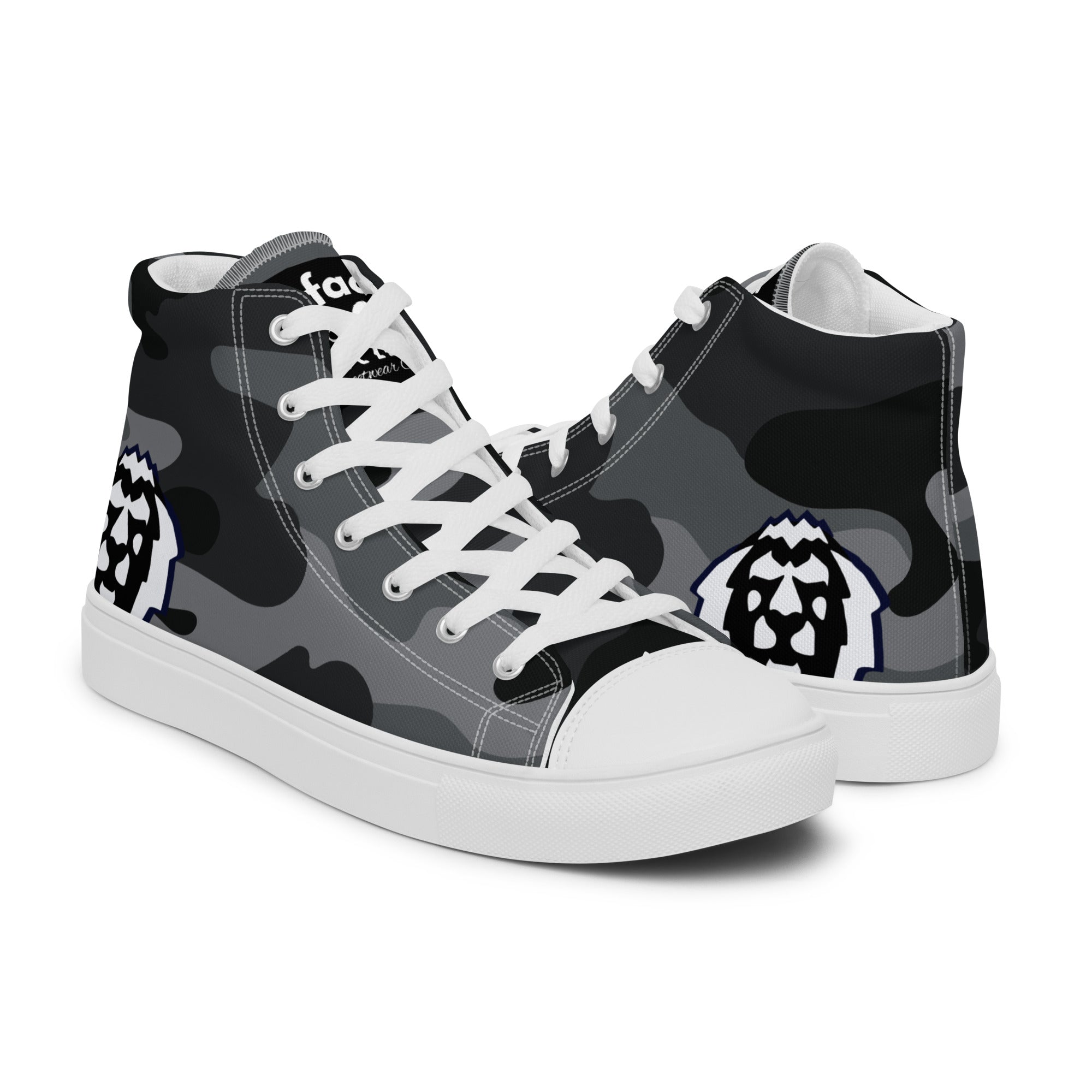 Gface Women's black Camo-Incognito high top canvas Kicks