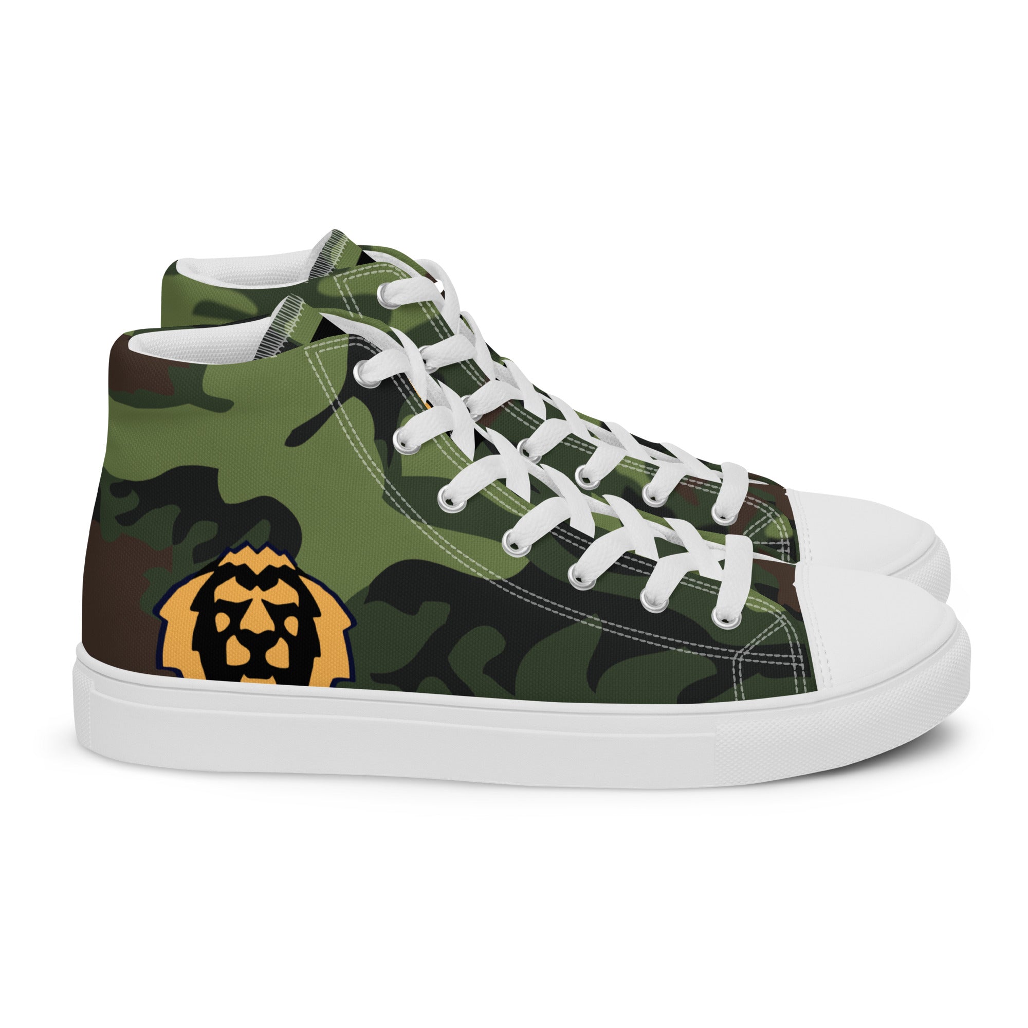 Gface Women's Green Camo-Incognito high top canvas shoes