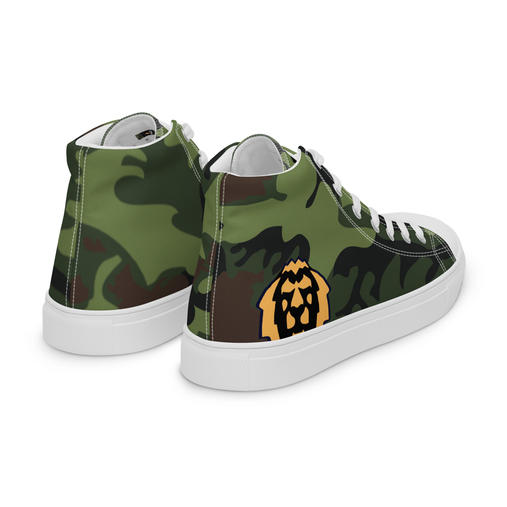 Gface Women's Green Camo-Incognito high top canvas shoes