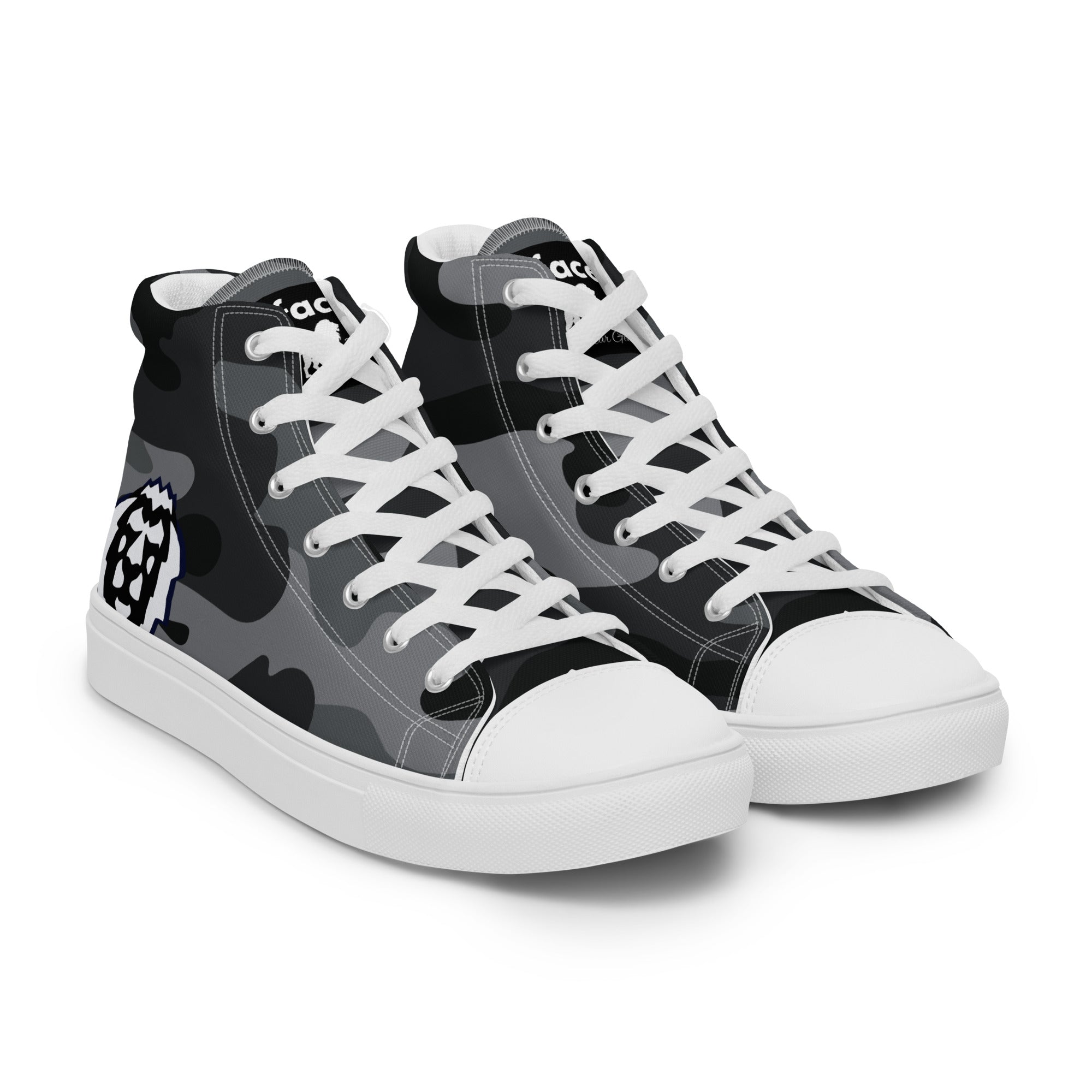 Gface Women's black Camo-Incognito high top canvas Kicks