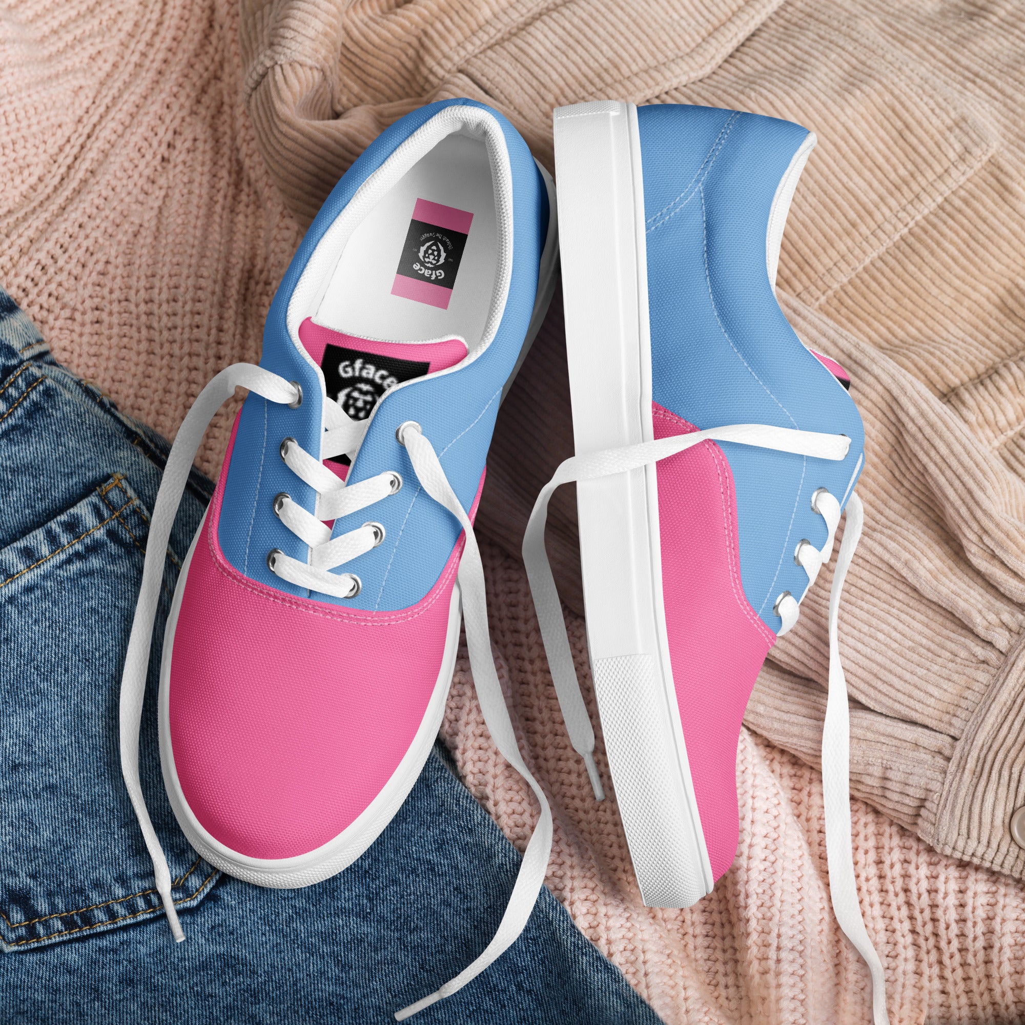 Women’s (blue/pink) canvas GFACE Kicks