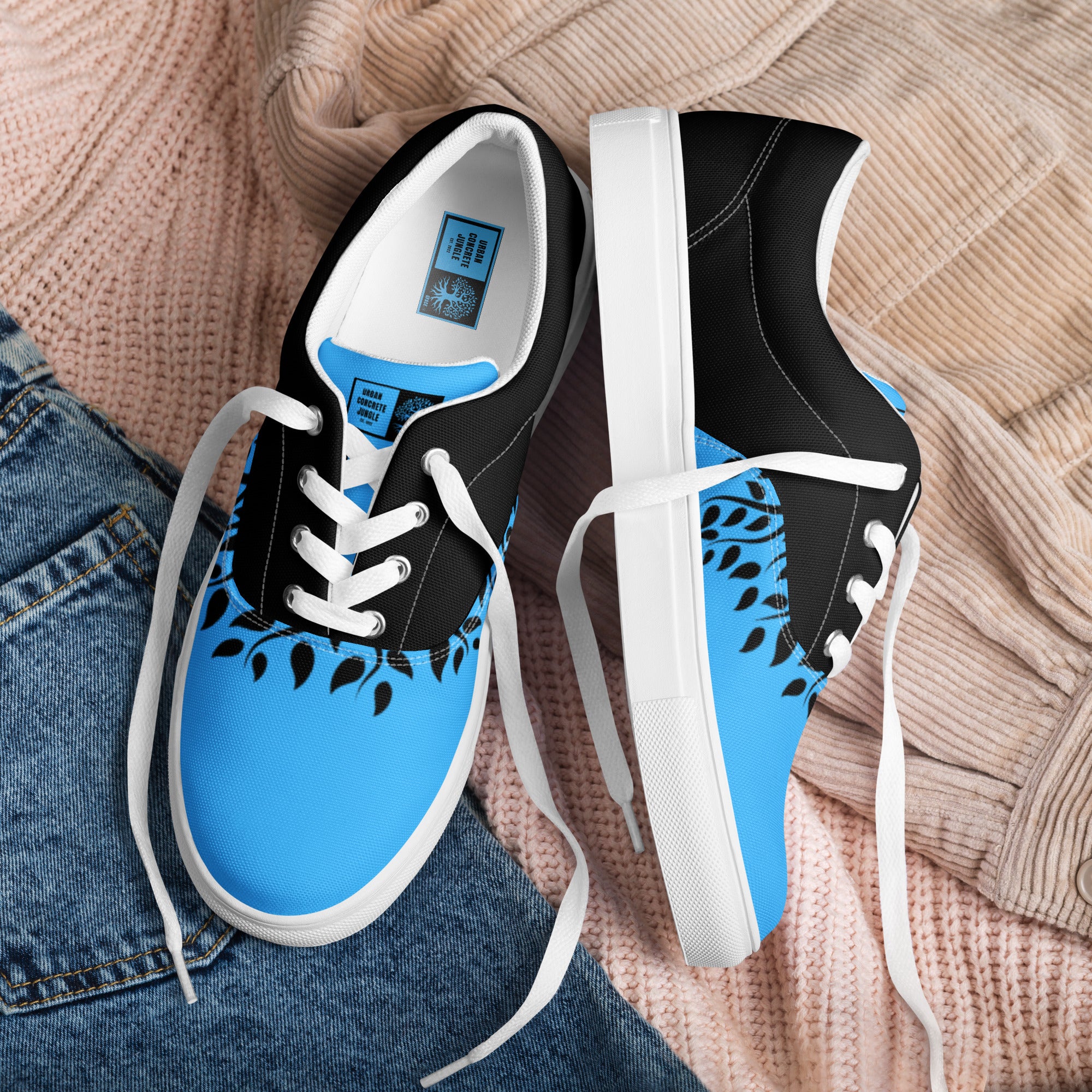 Women’s lace-up canvas Gface Blue Urban Concrete Jungle Kicks