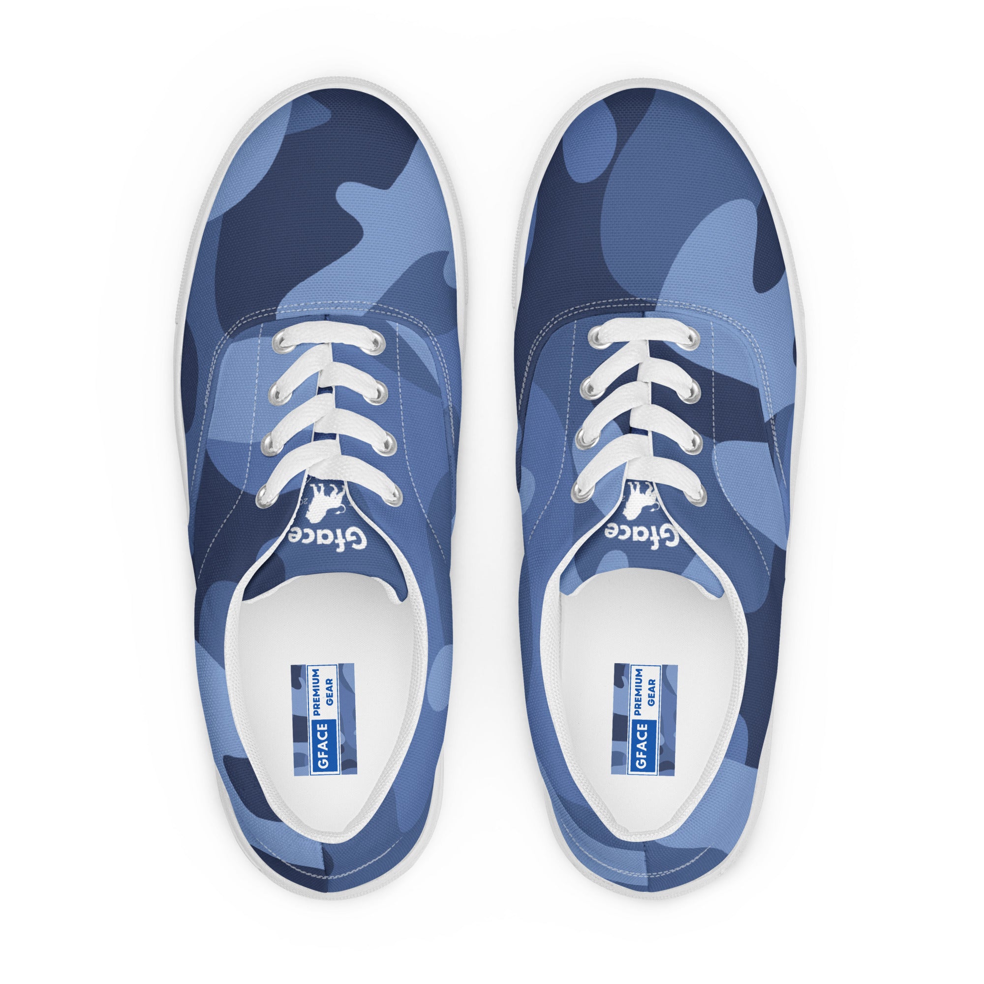 Gface Women’s Blue Camo-Incognito lace-up canvas shoes