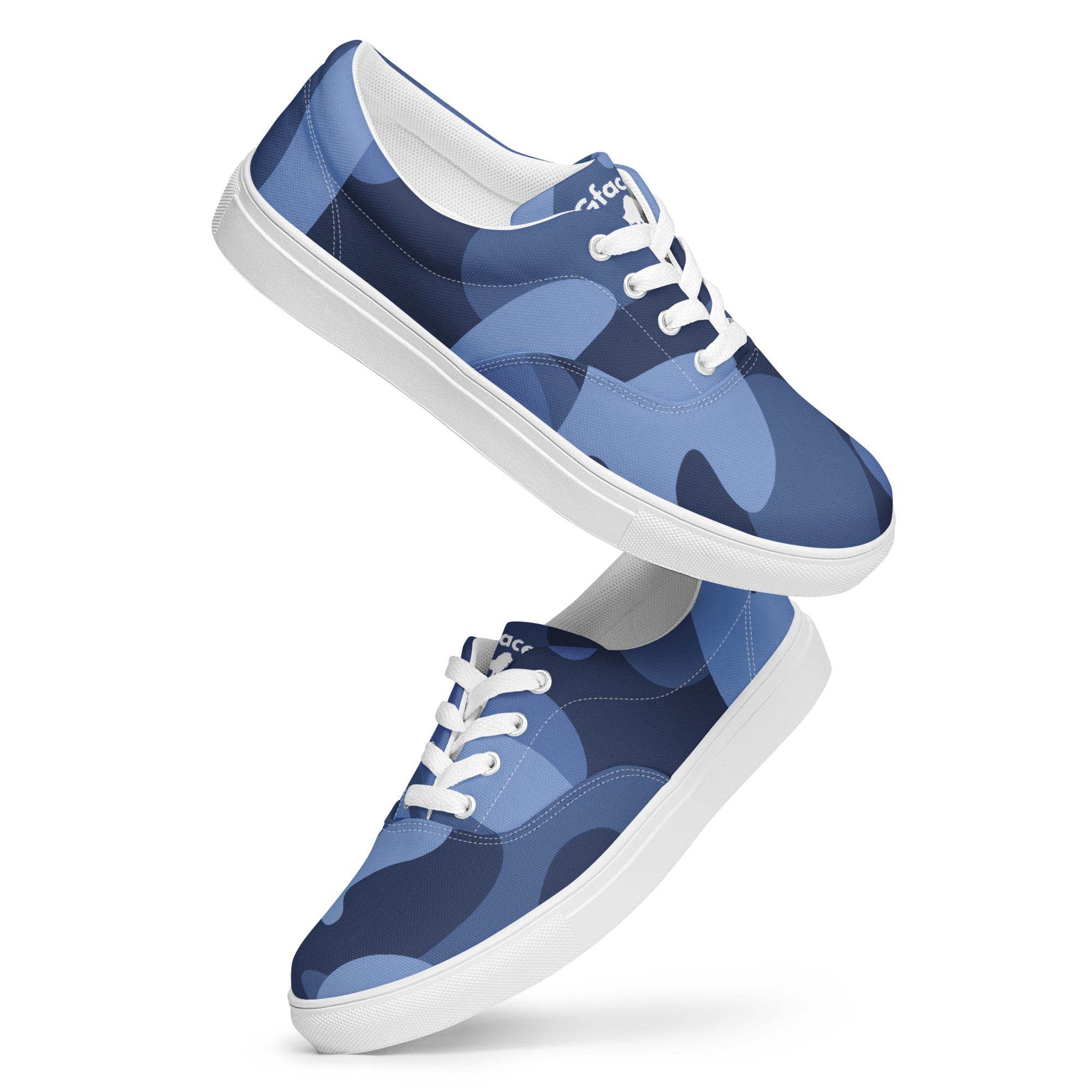 Gface Women’s Blue Camo-Incognito lace-up canvas shoes