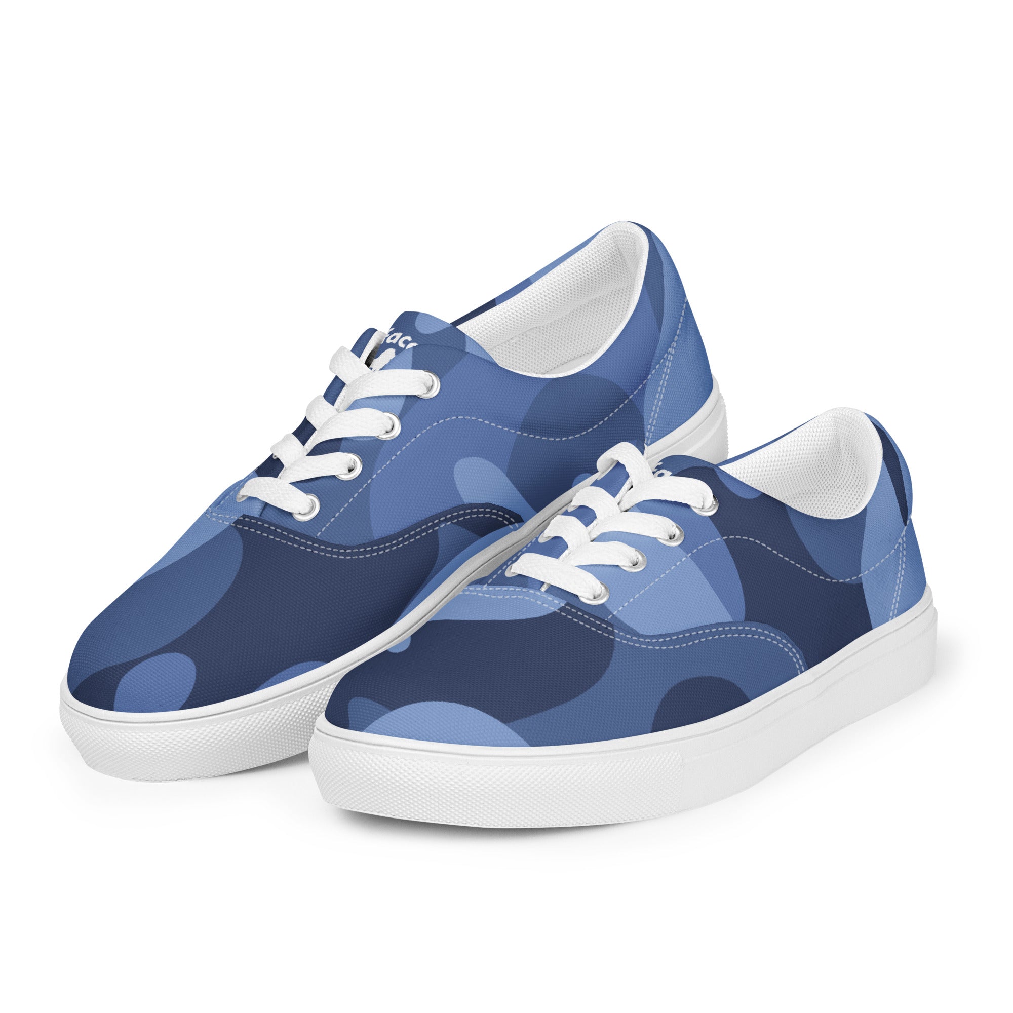 Gface Women’s Blue Camo-Incognito lace-up canvas shoes