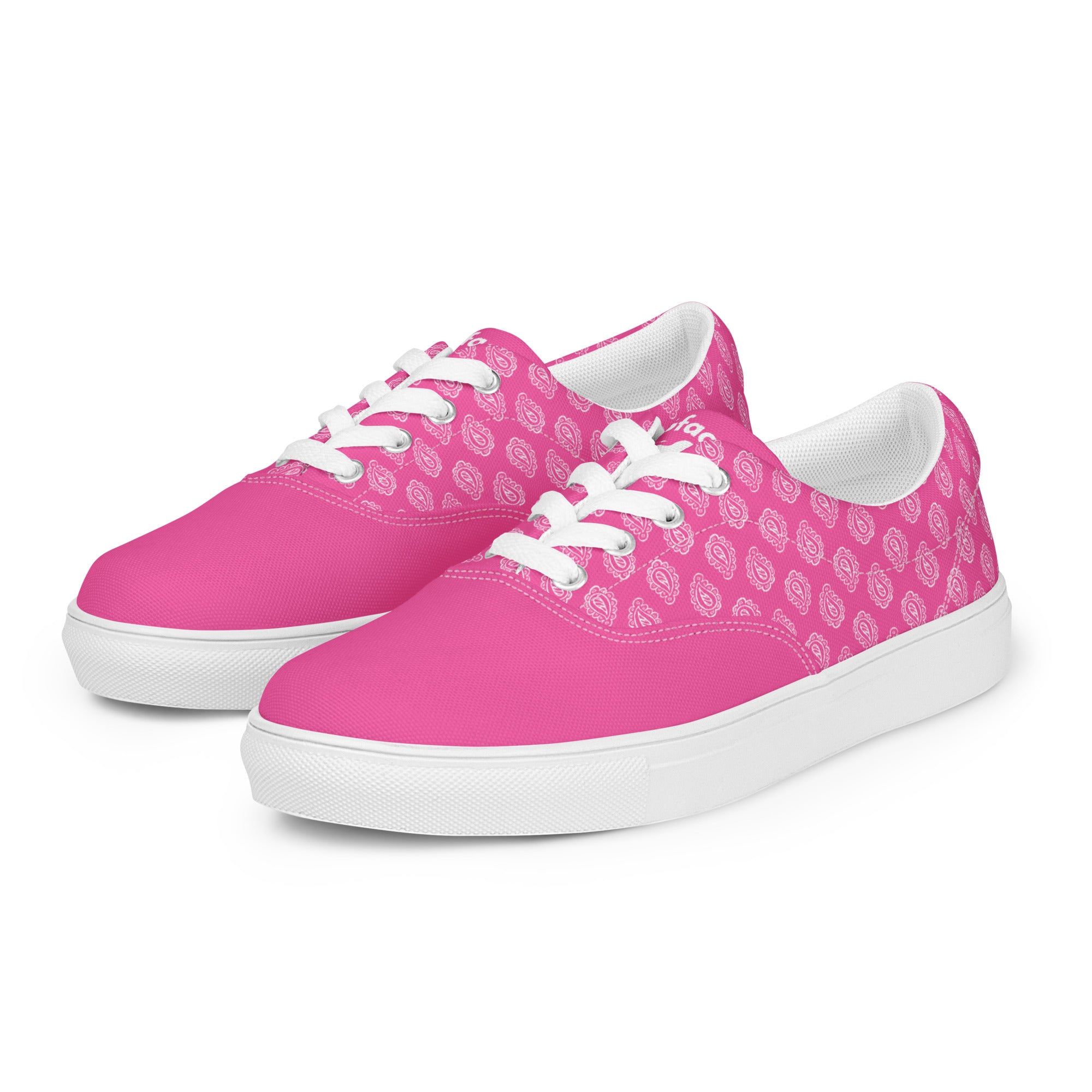 Gface Women’s Pink Bandana lace-up canvas shoes