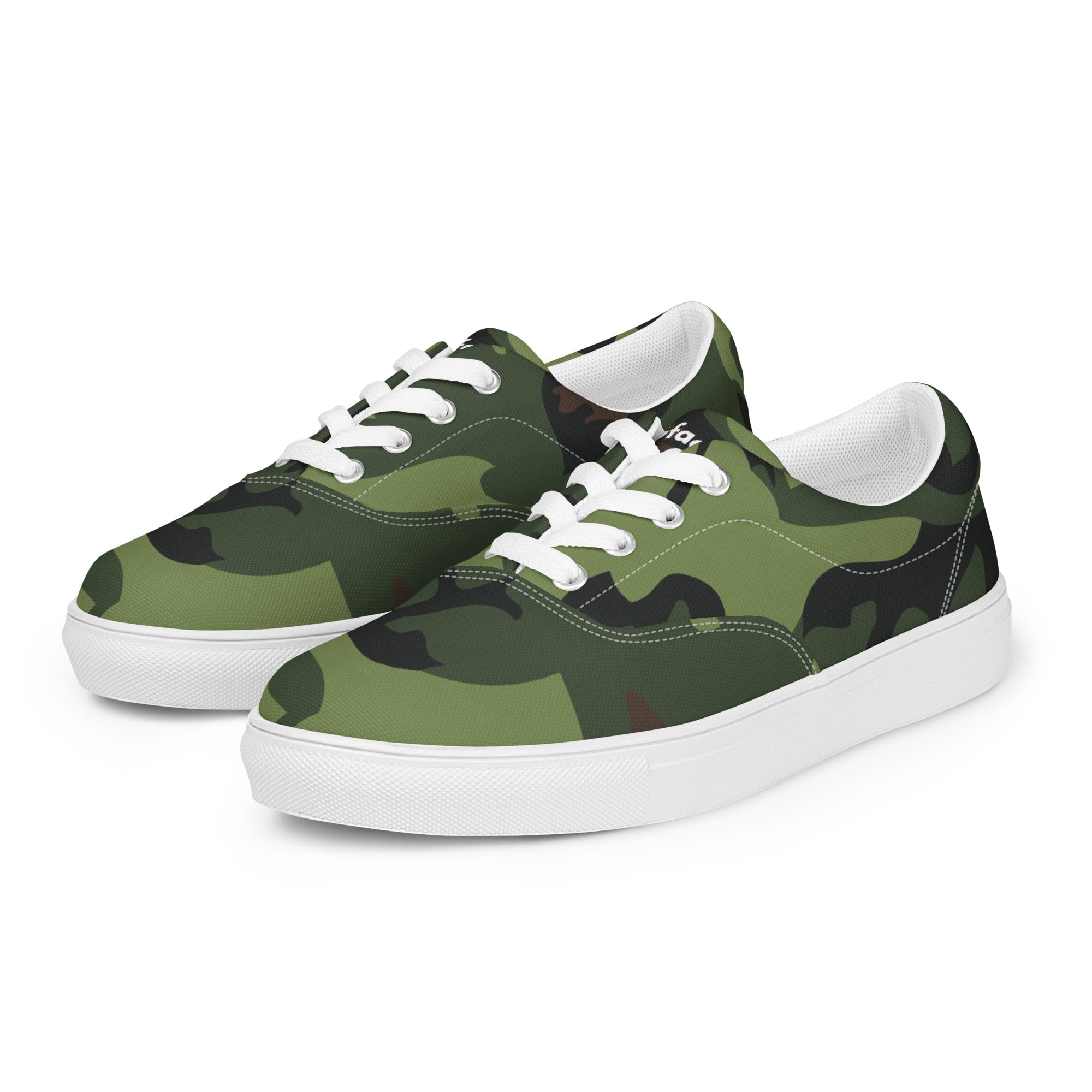 Gface Women's Green Camo-Incognito lace-up canvas shoes