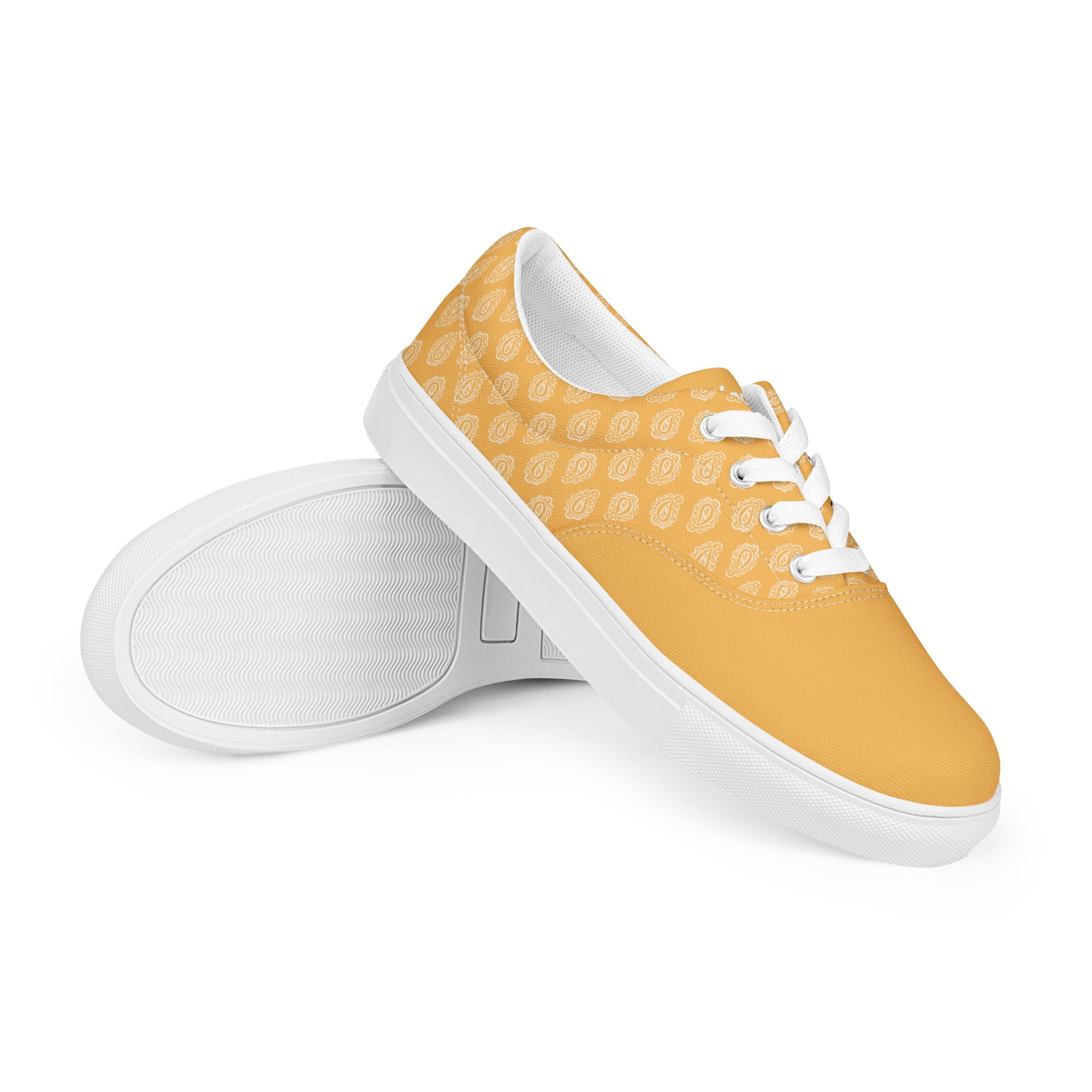 Gface Women’s Gold Bandana lace-up canvas shoes