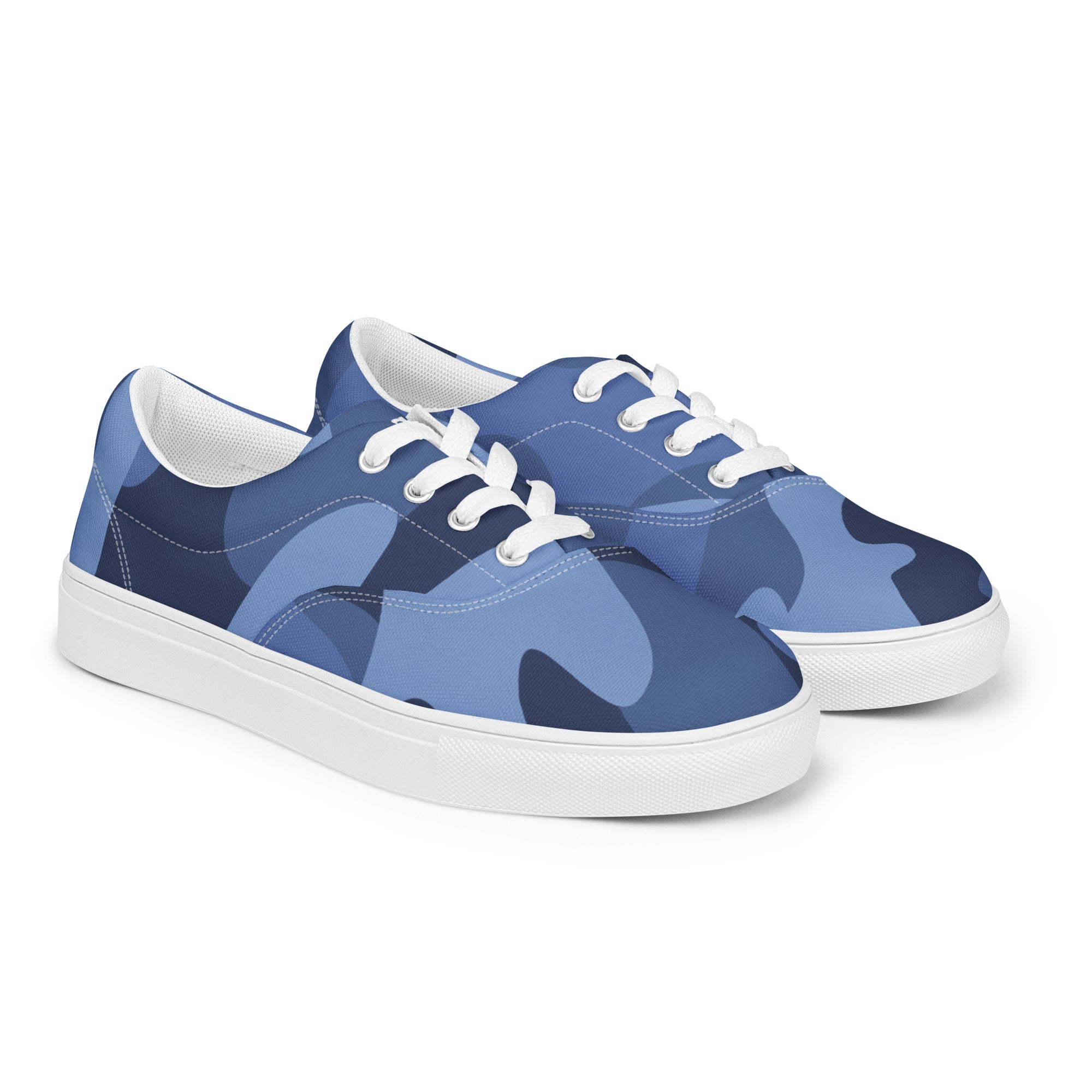 Gface Women’s Blue Camo-Incognito lace-up canvas shoes