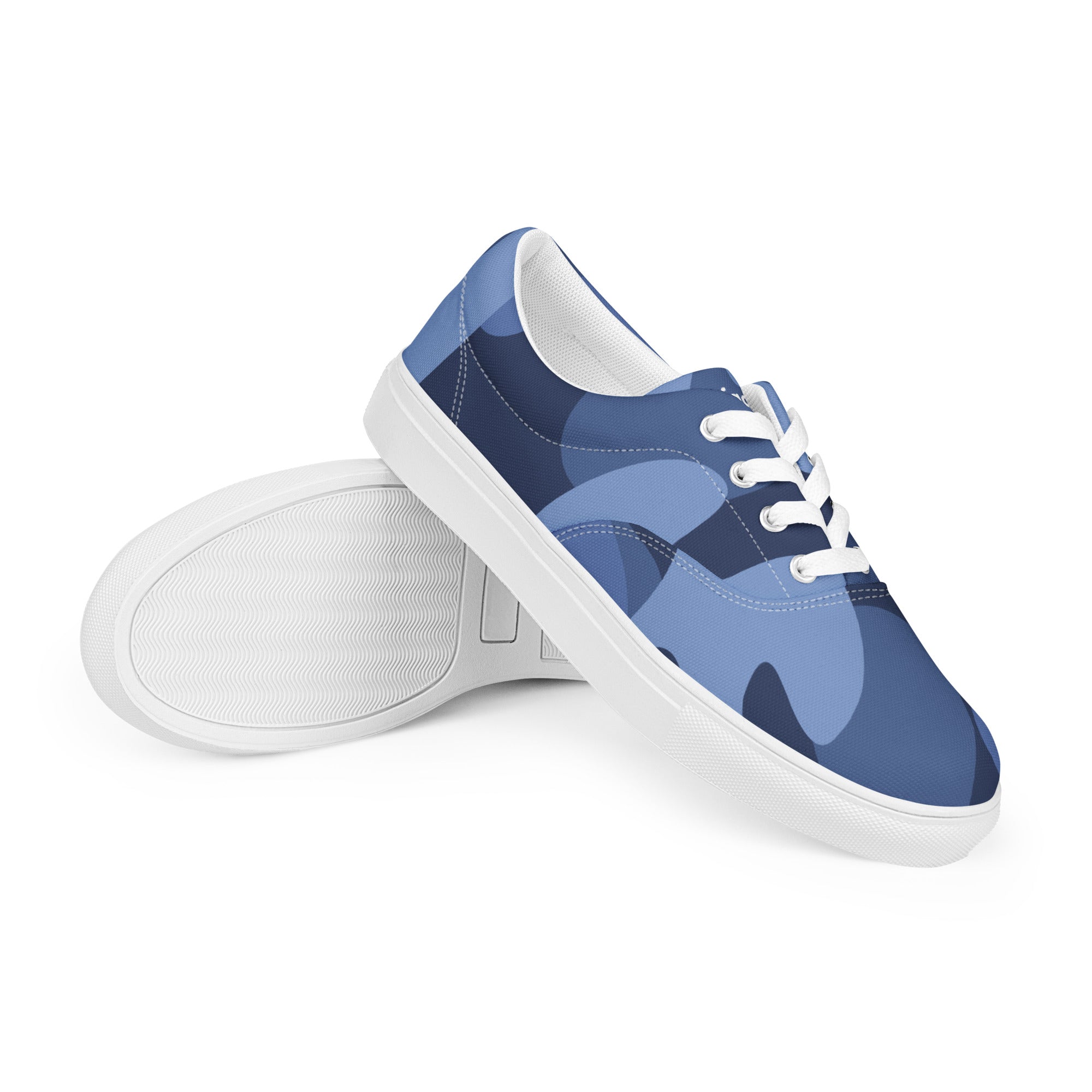 Gface Women’s Blue Camo-Incognito lace-up canvas shoes