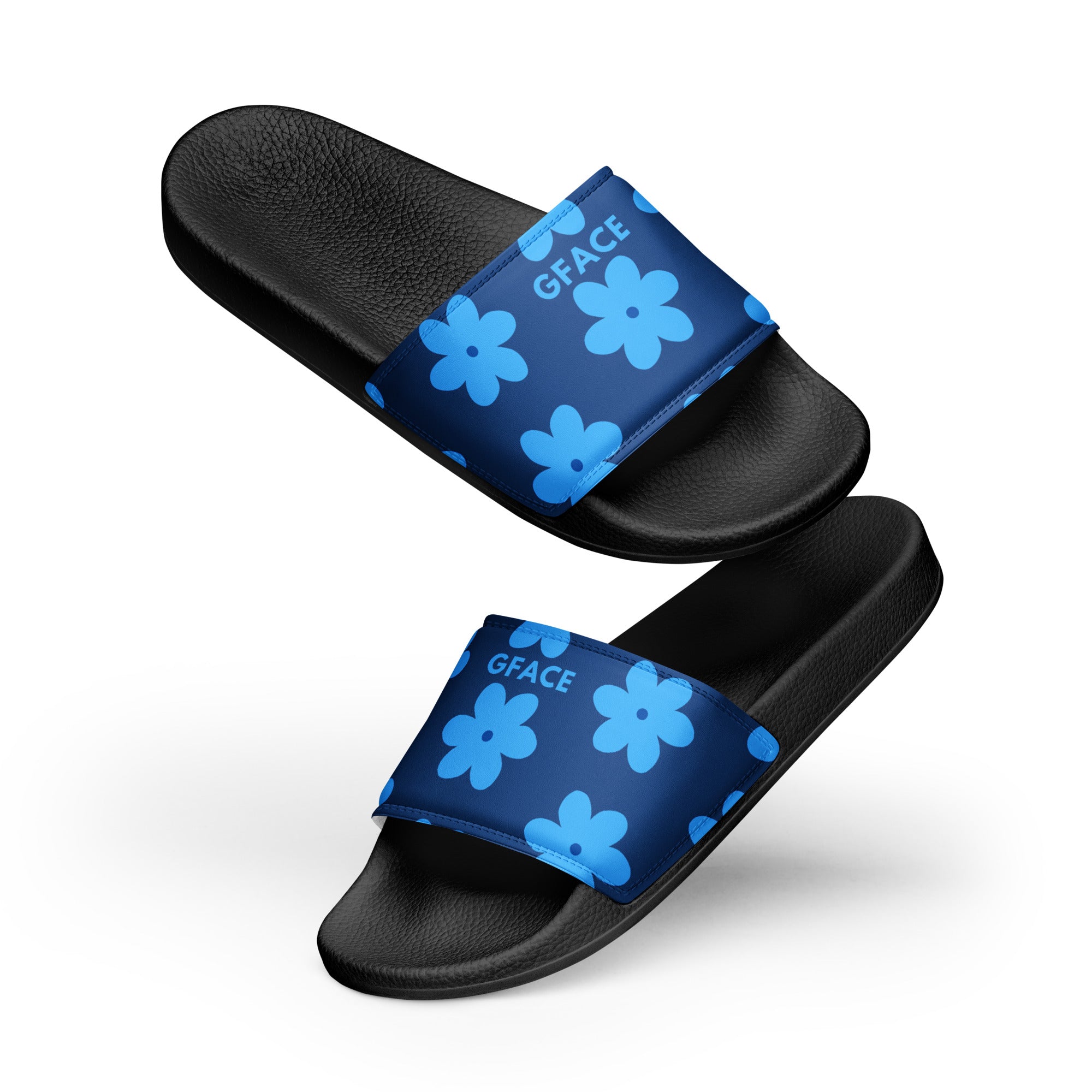 Women's Blue Flower GFACE slides