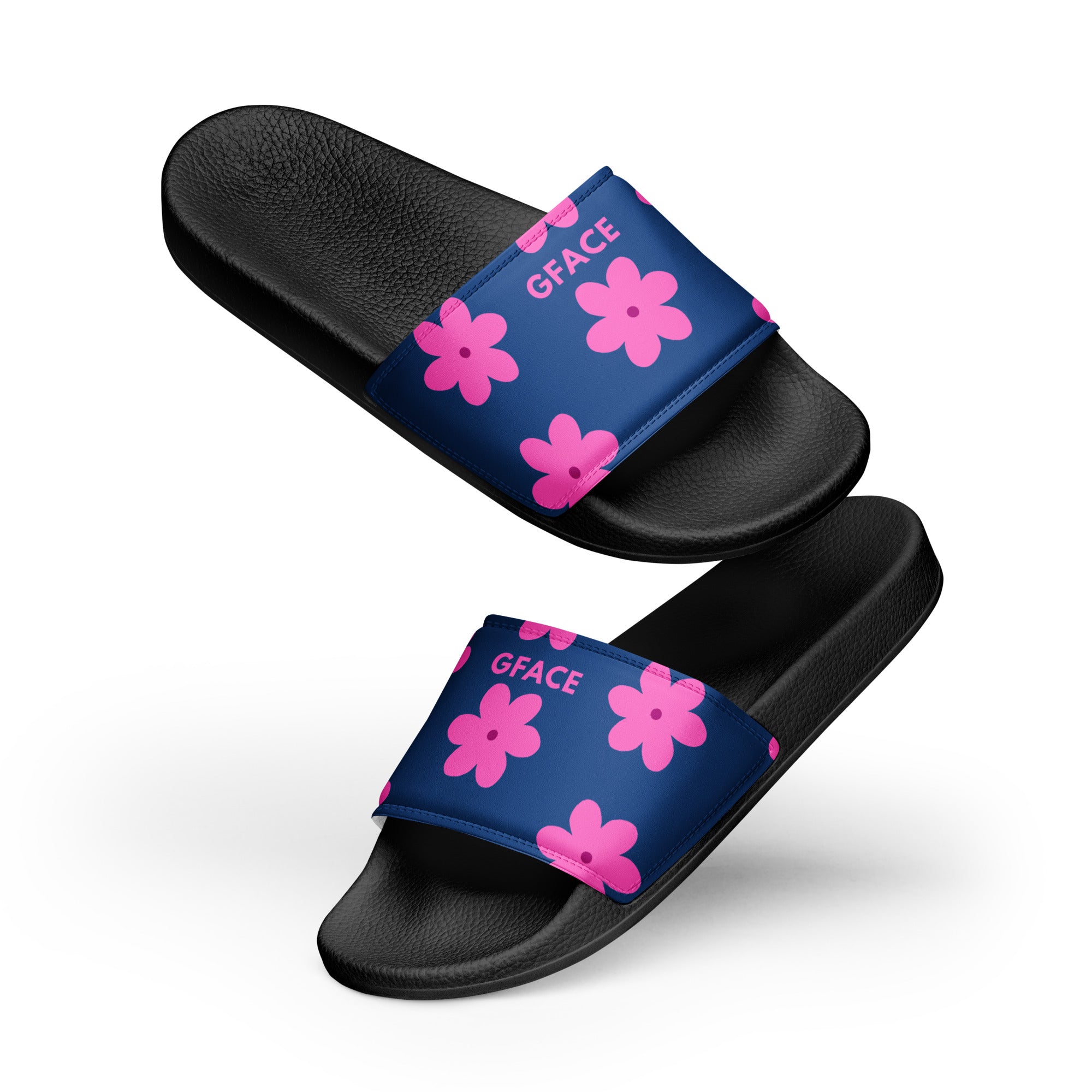 Women's pink flower Gface slides