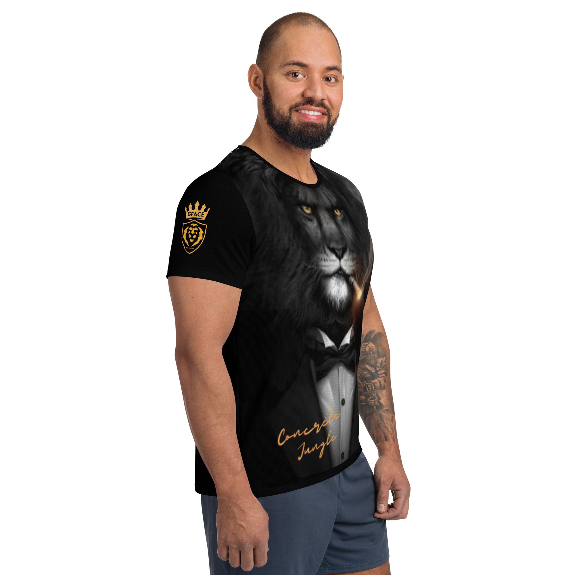 Gface Men's Athletic T-shirt Gface Lion print