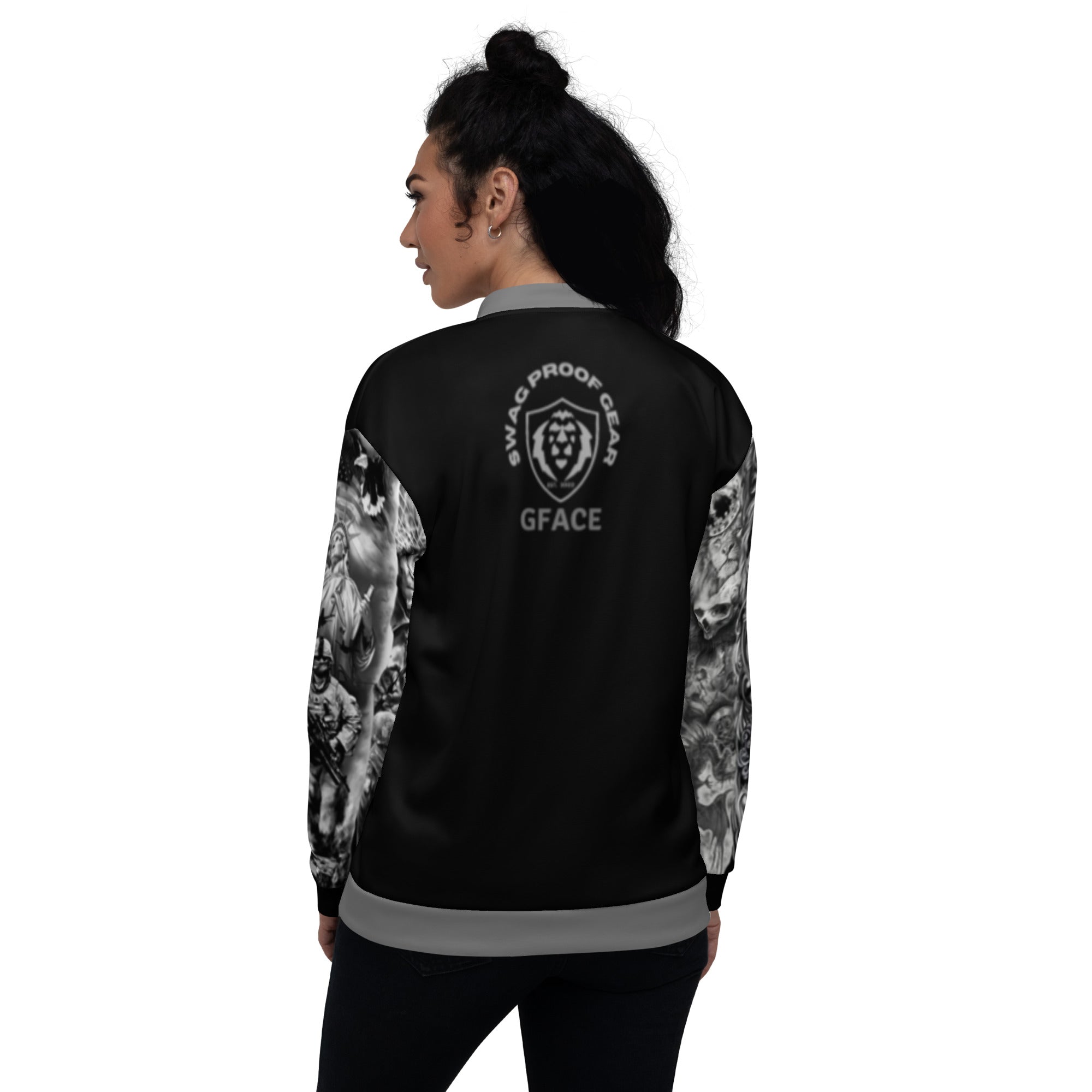 Unisex Bomber Tattoo Sleeve Jacket GANGSTAHOOD USA