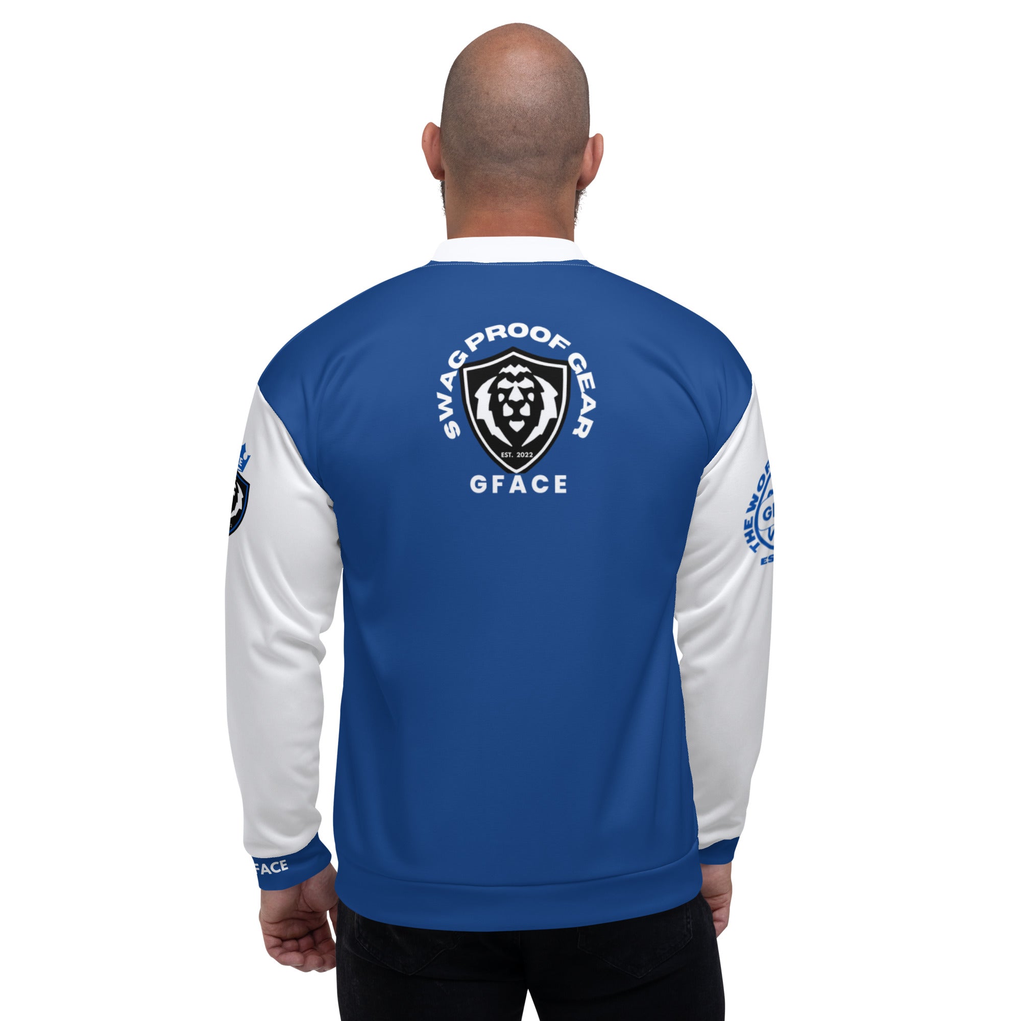 Unisex Bomber Jacket 2-tone (W/Blue) Gface Swag Legit