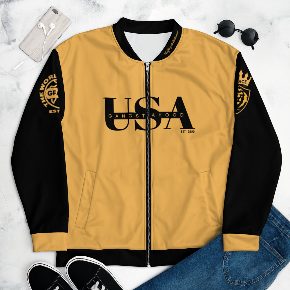 Unisex Bomber Jacket GANGSTAHOOD USA Swag Proof Gear Legit