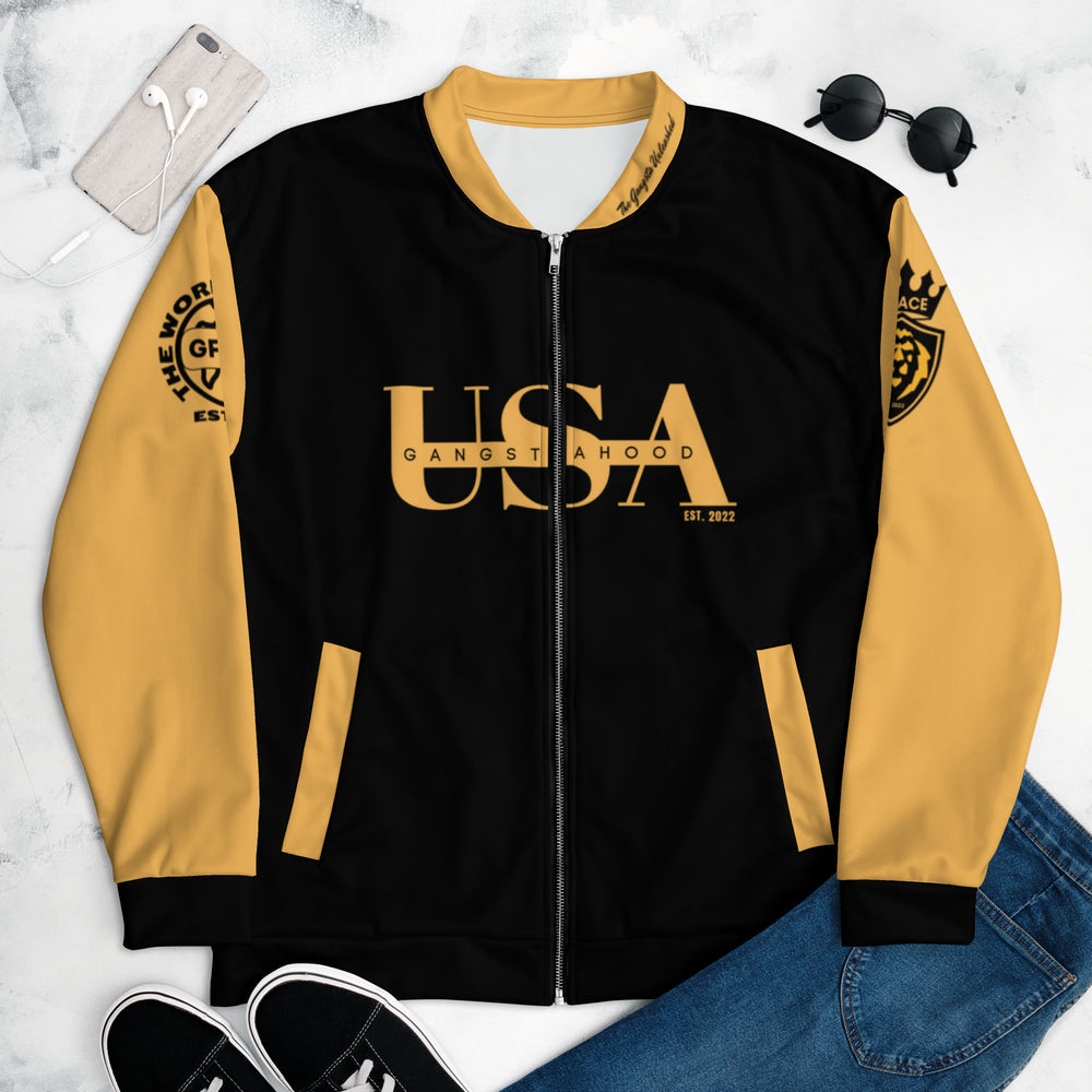 Unisex Bomber Jacket GANGSTAHOOD USA Swag Proof Gear