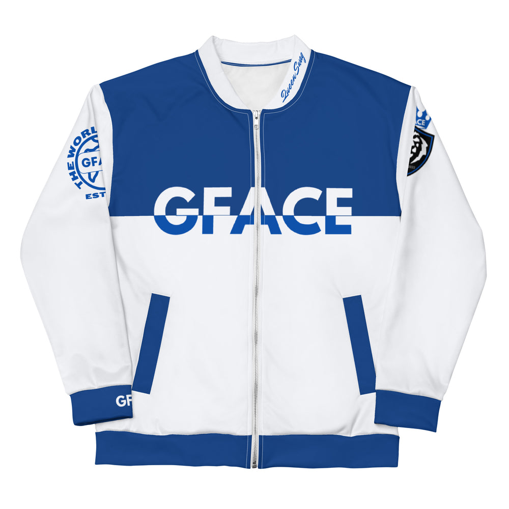 Unisex Bomber Jacket 2-tone (W/Blue) Gface Swag Legit