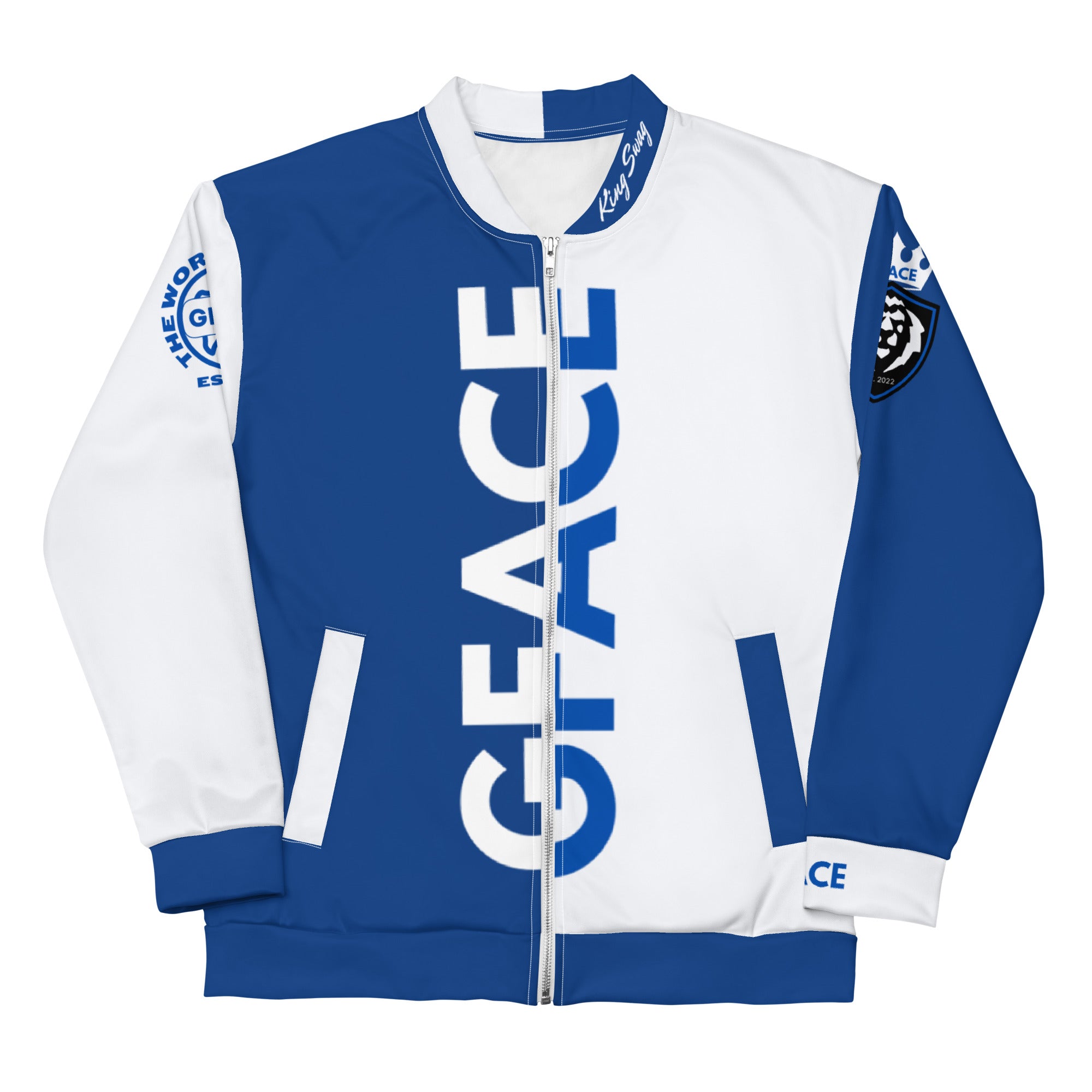 Unisex Bomber Jacket 2-tone (W/Blue) Gface Legit