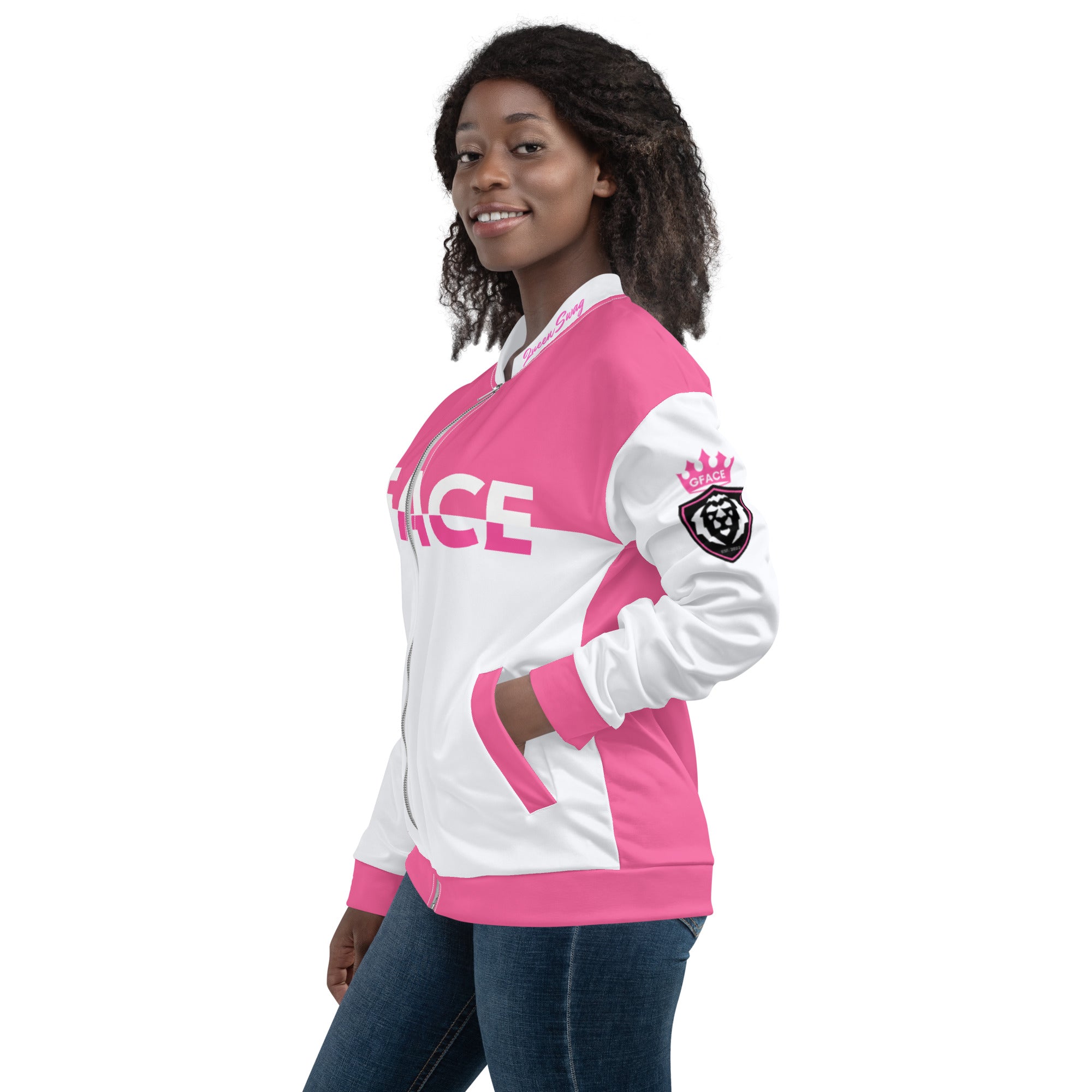 Unisex Bomber Jacket 2-tone (W/Pink) Gface Swag Legit