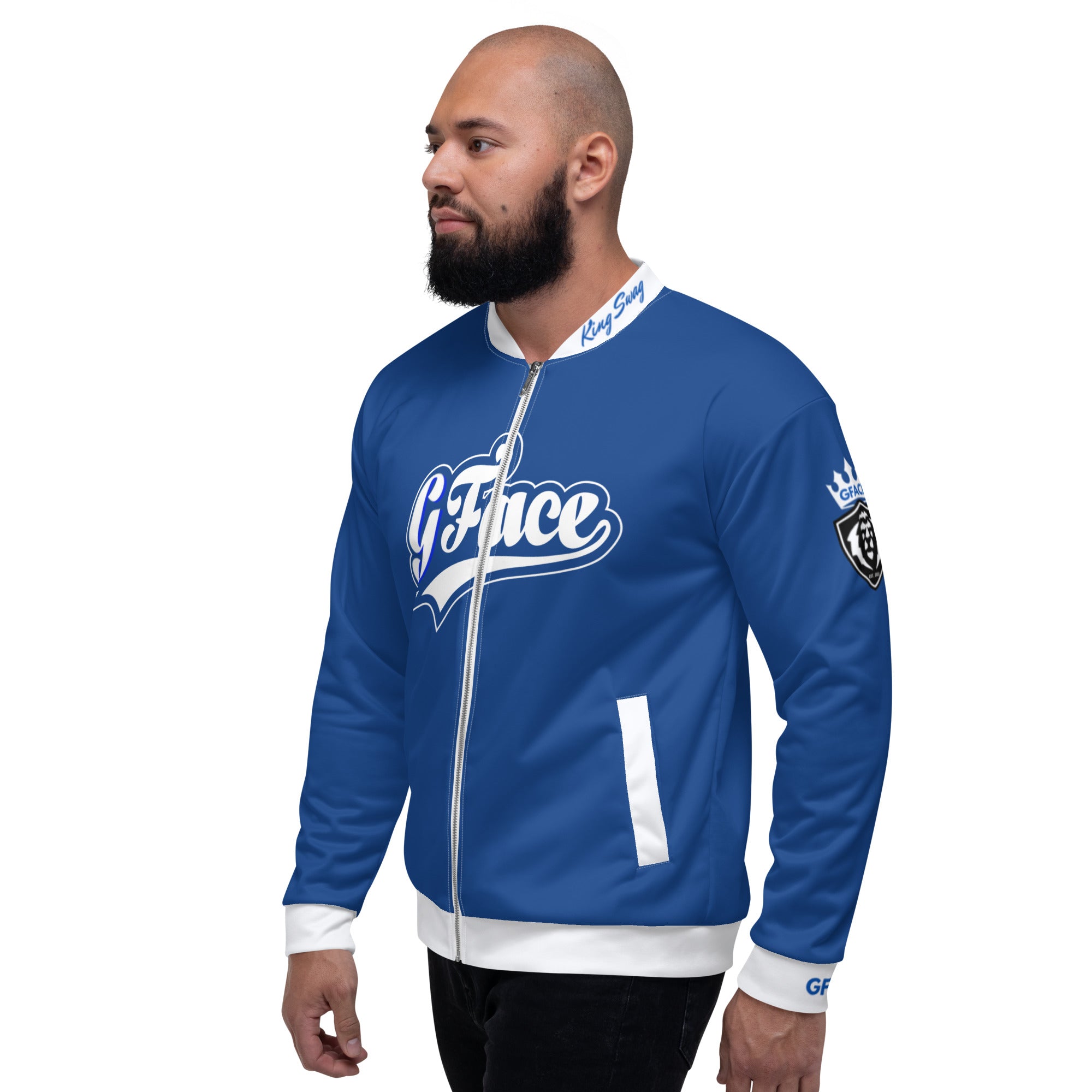 Unisex Bomber Jacket 2-tone (W/Blue) Gface Vip Legit