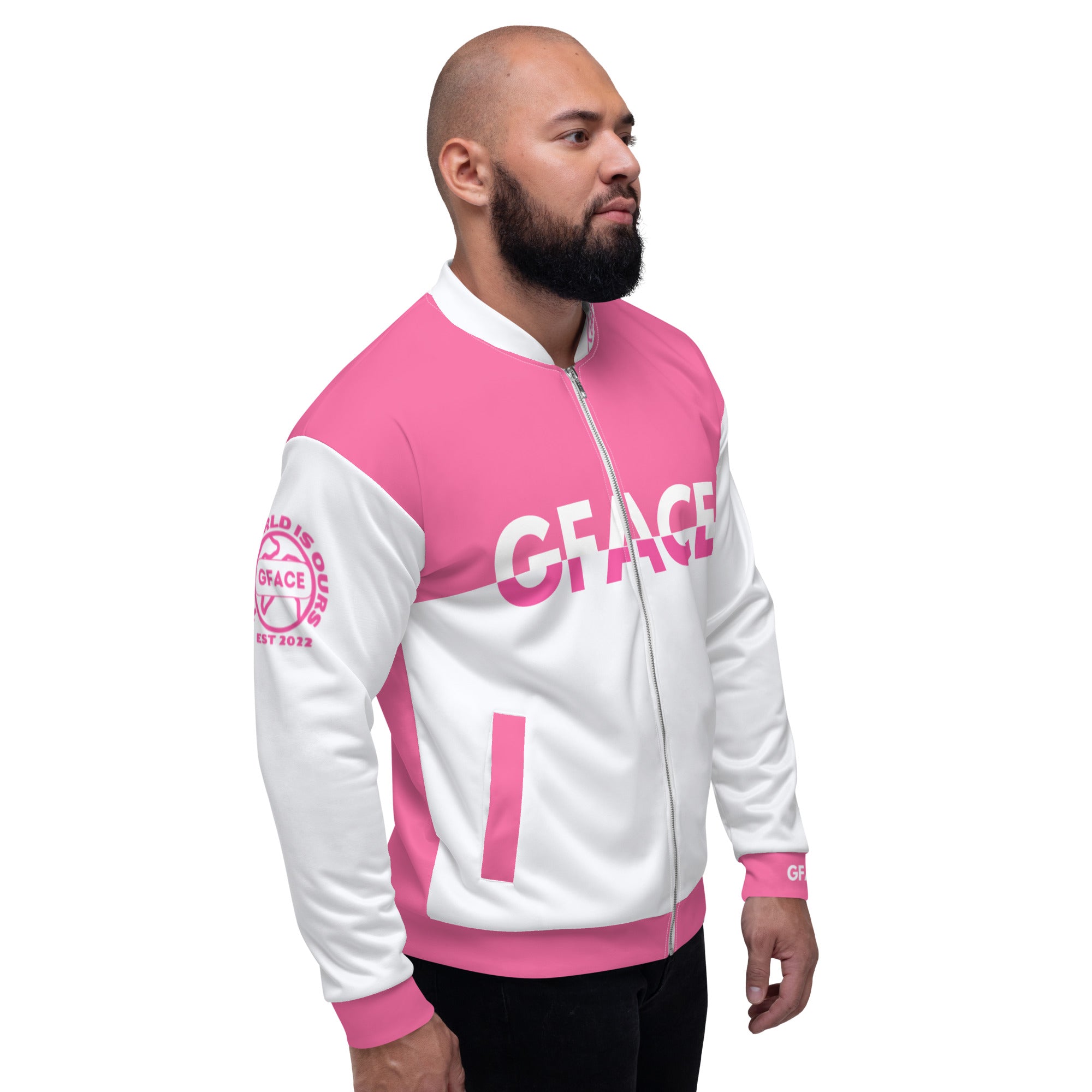 Unisex Bomber Jacket 2-tone (W/Pink) Gface Swag Legit